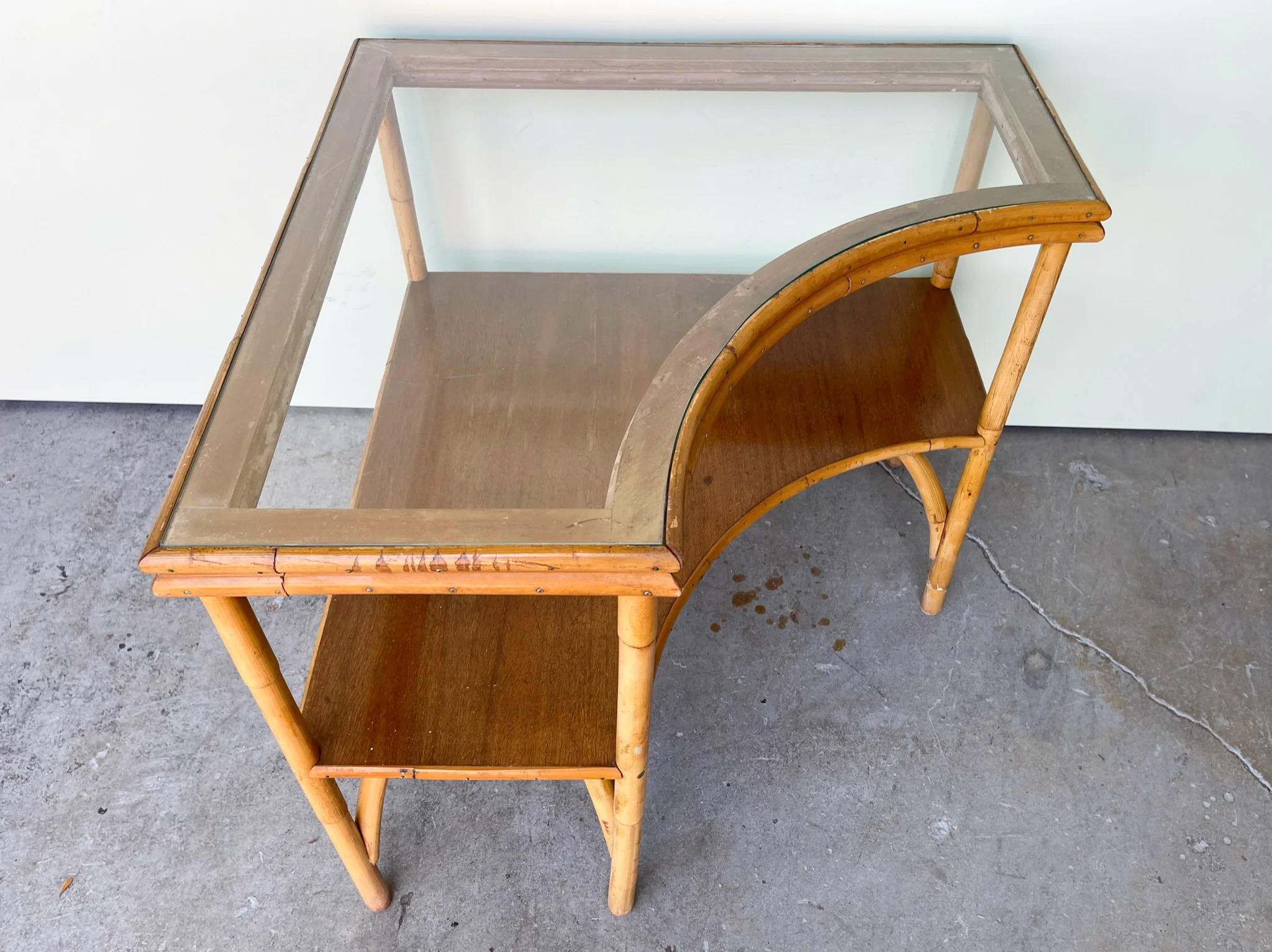 1940’s Rattan Corner Table