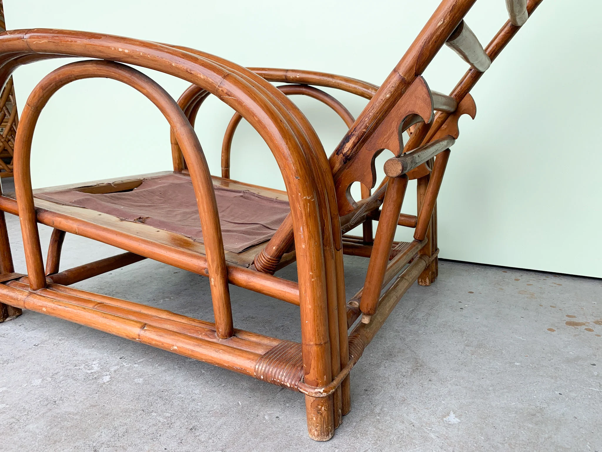 1950’s Ficks Reed Rattan Recliner - Image 4