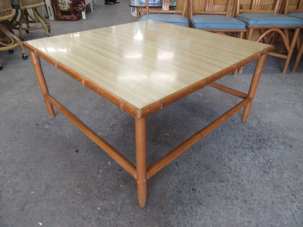 1950's Bamboo & Mica Coffee Table