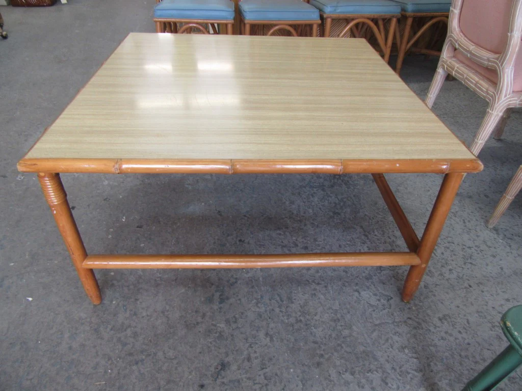 1950's Bamboo & Mica Coffee Table - Image 3