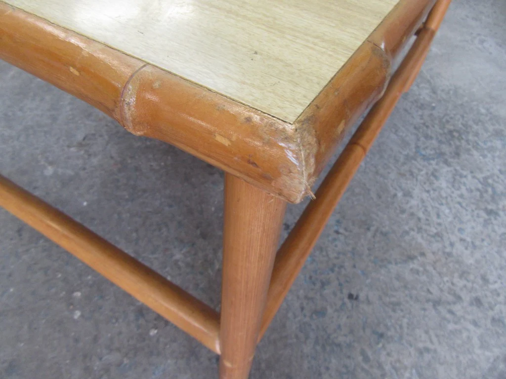 1950's Bamboo & Mica Coffee Table - Image 5