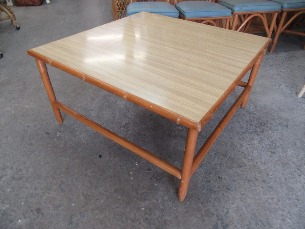 1950's Bamboo & Mica Coffee Table - Image 7