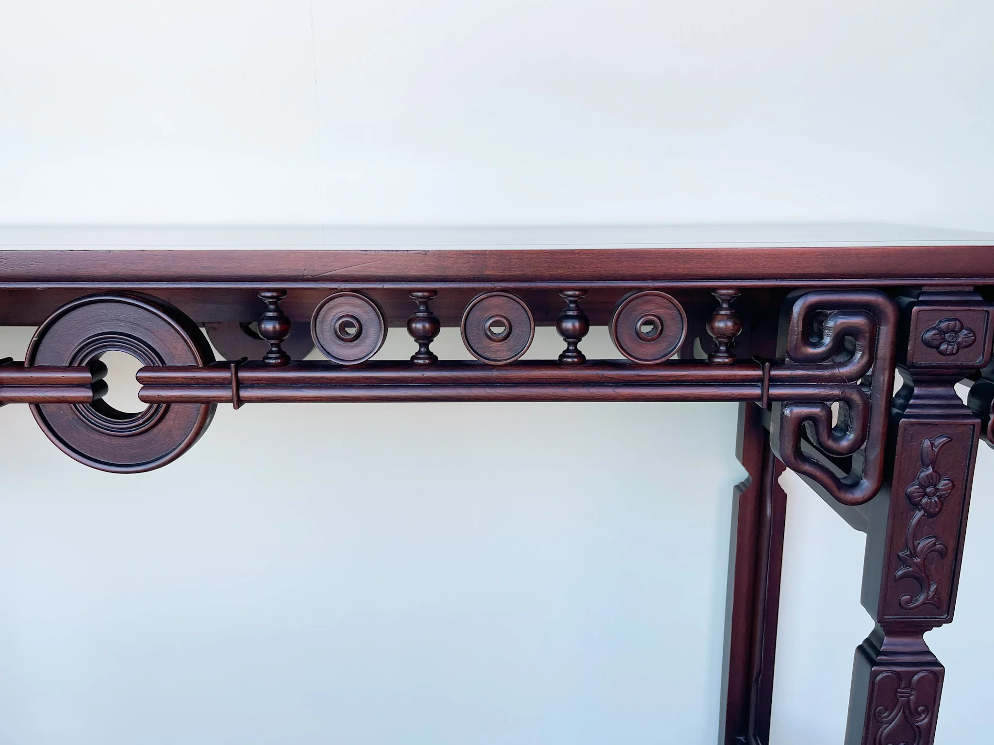 Kips Bay Show House Painted 1960s Rosewood Console Table - Image 13