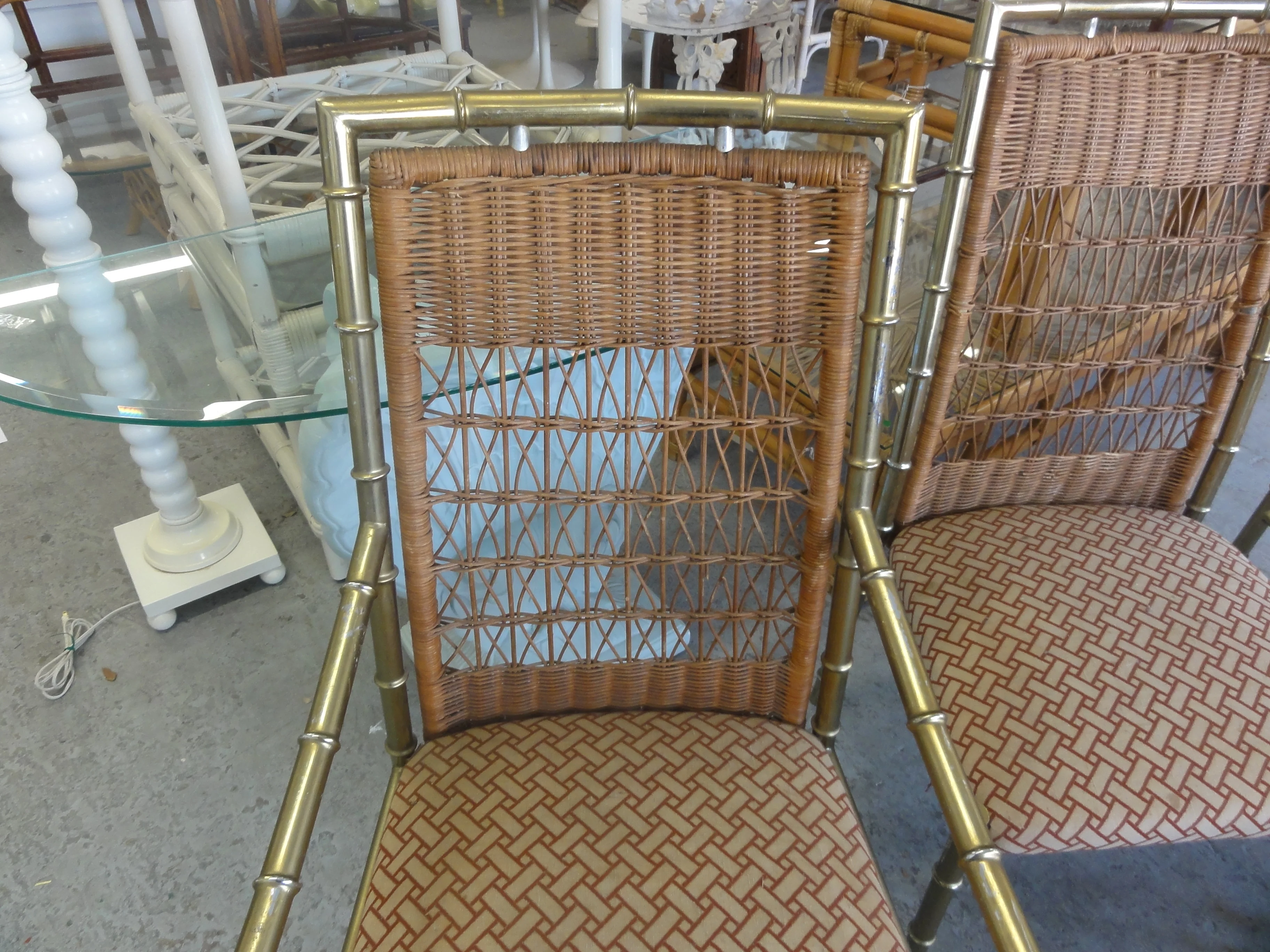 Set of Four Daystrom Faux Bamboo Chairs - Image 2