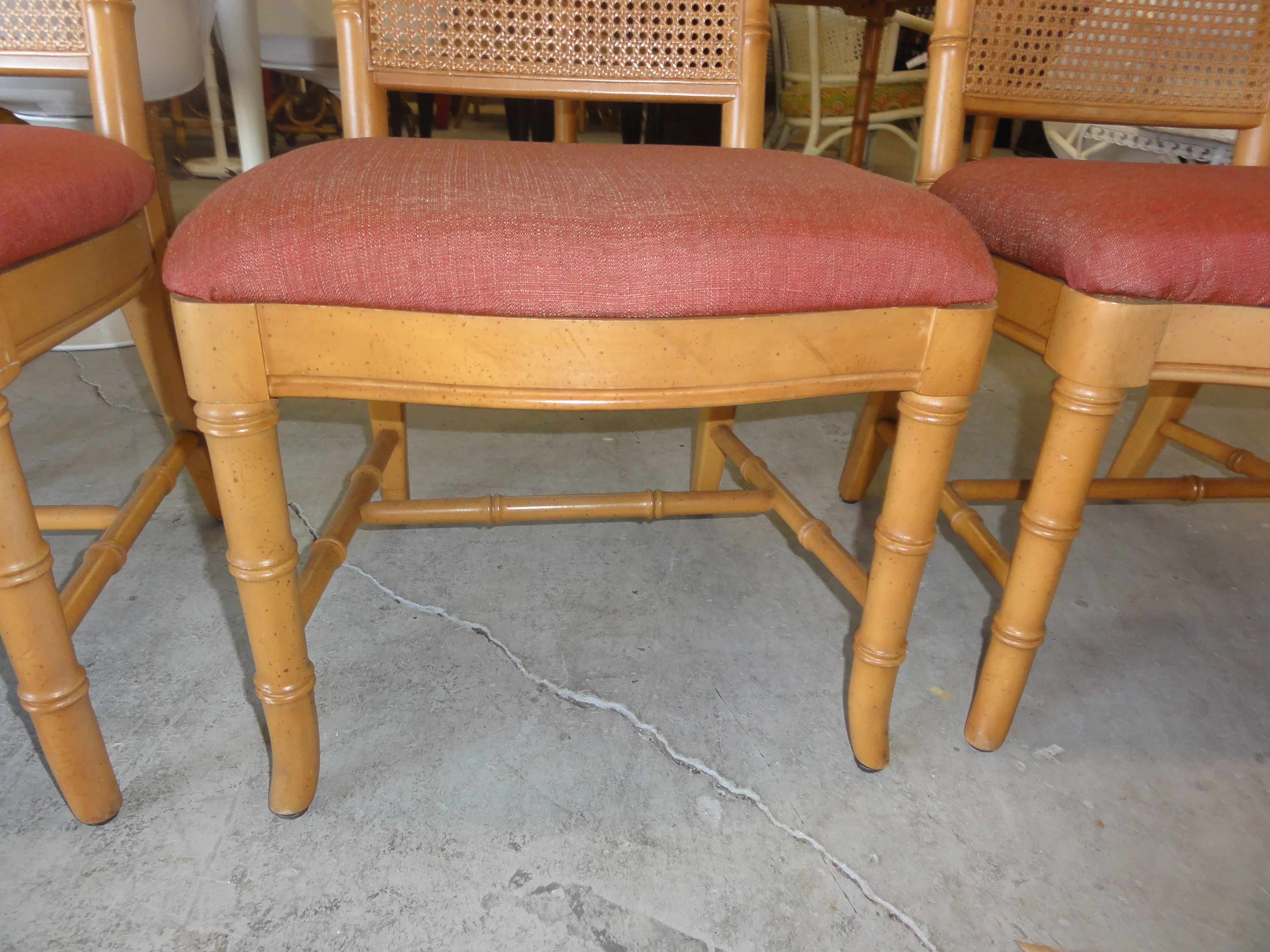 Pair of Faux Bamboo Cane Back Chairs - Image 5