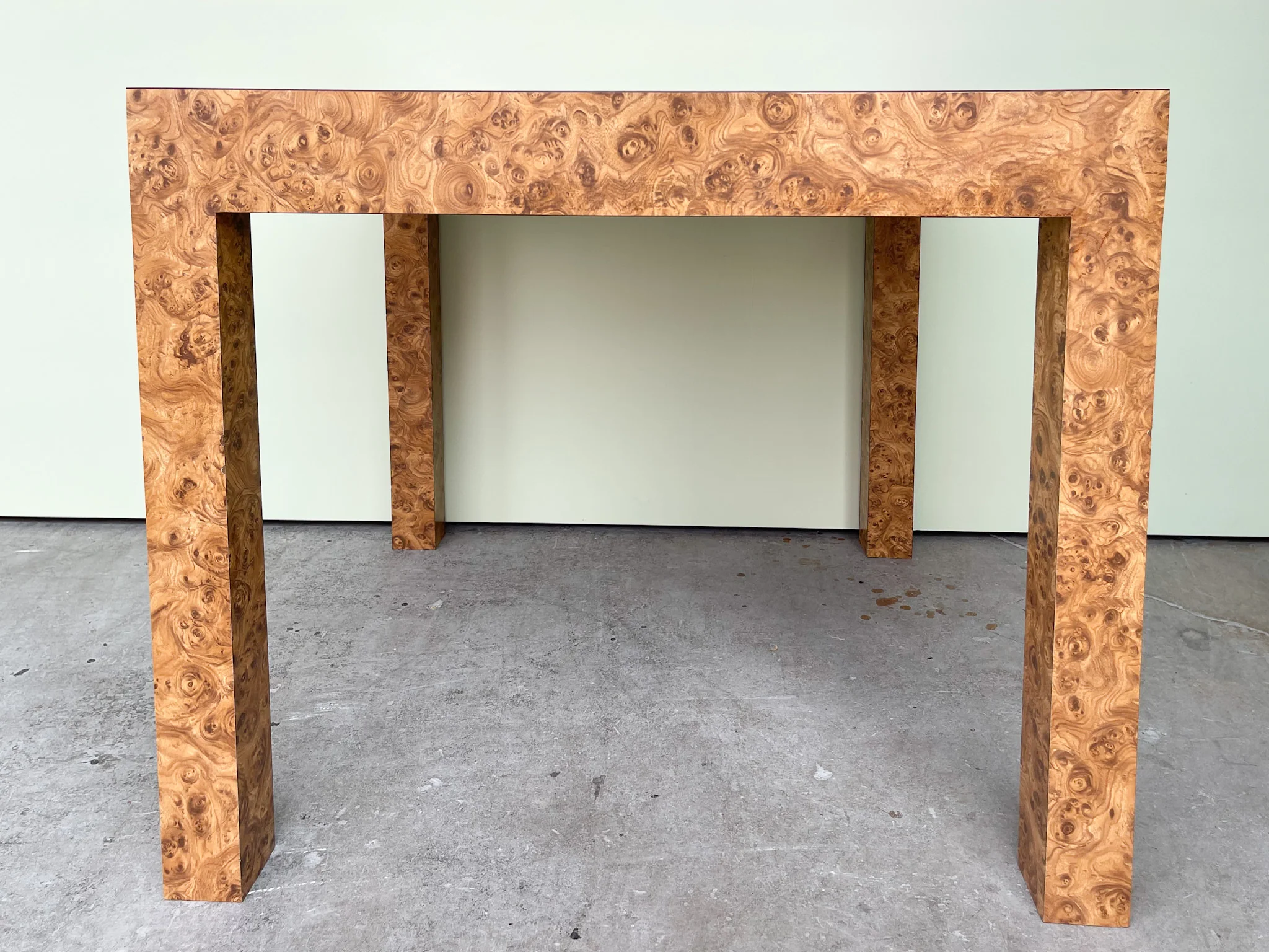 70’s Faux Burl Wood Parson Game Table - Image 2