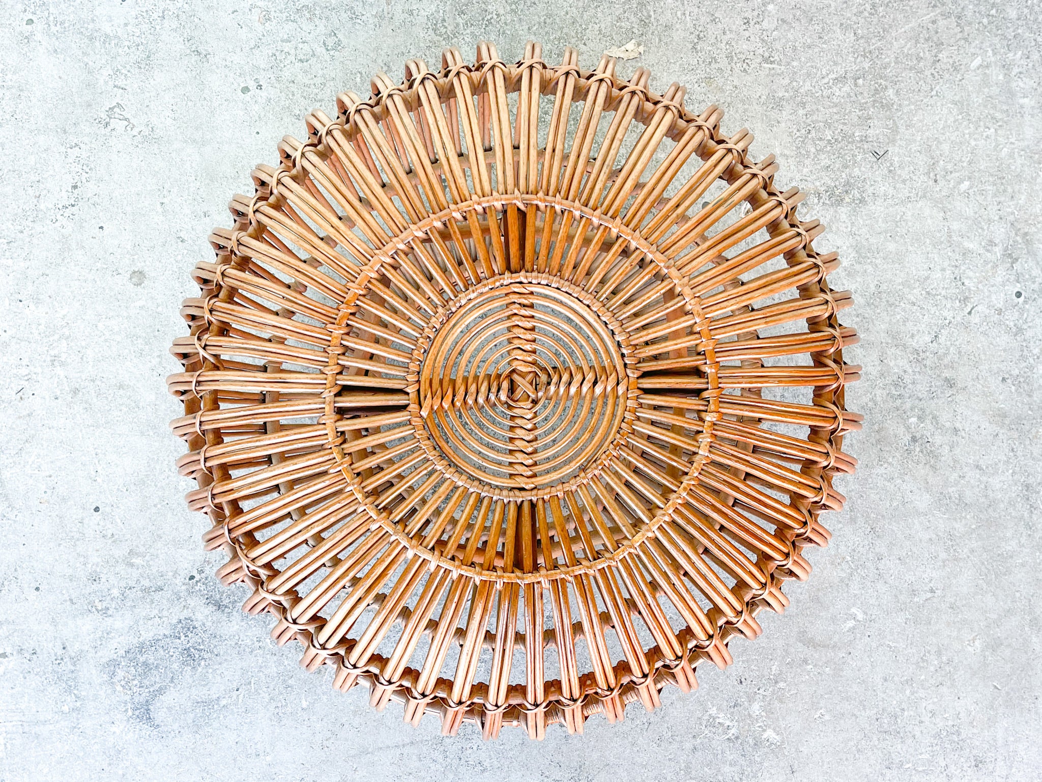 Albini Style Rattan Ottoman - Image 4
