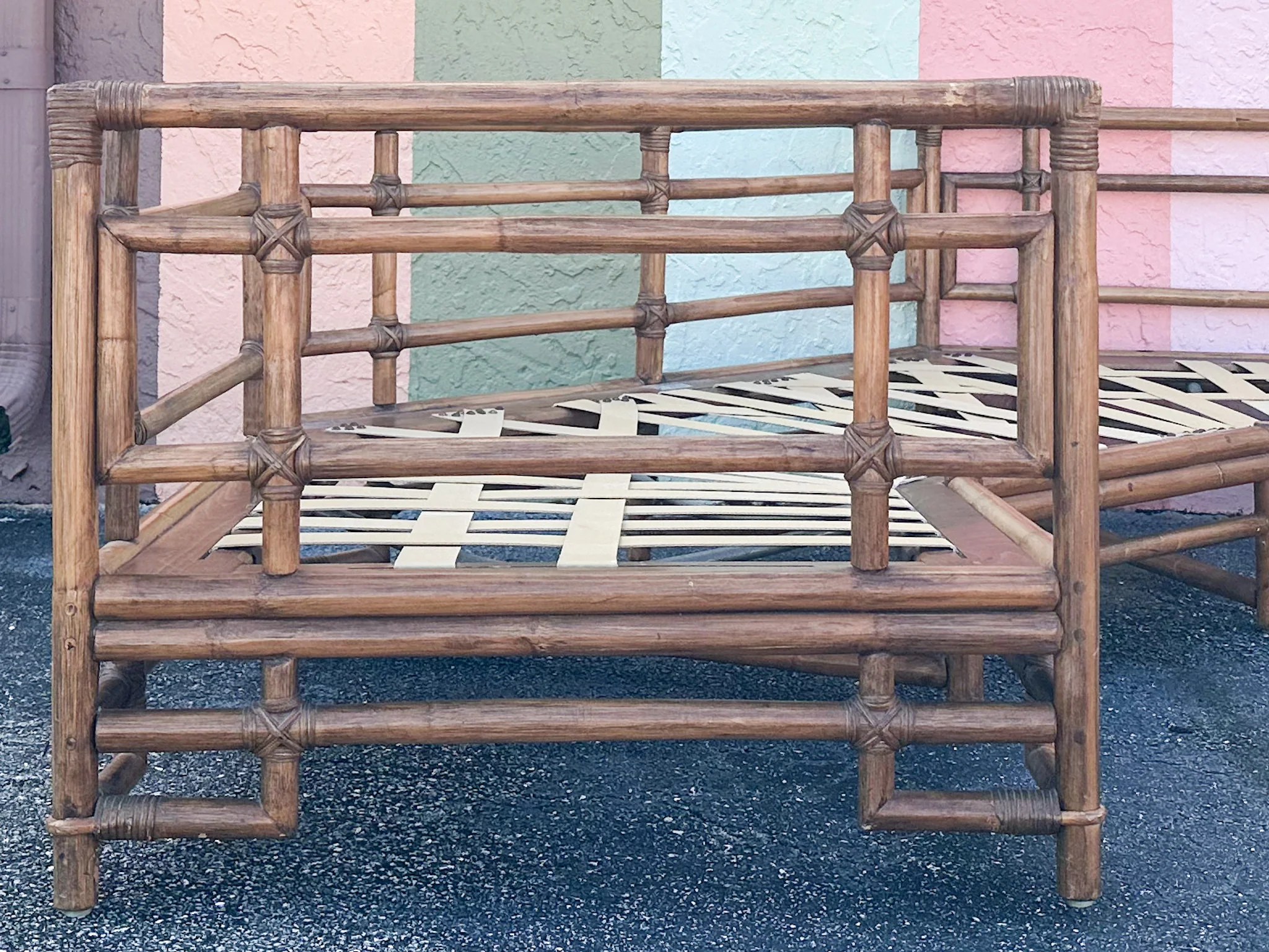 Amazing Ficks Reed Rattan Semicircle Sofa - Image 9