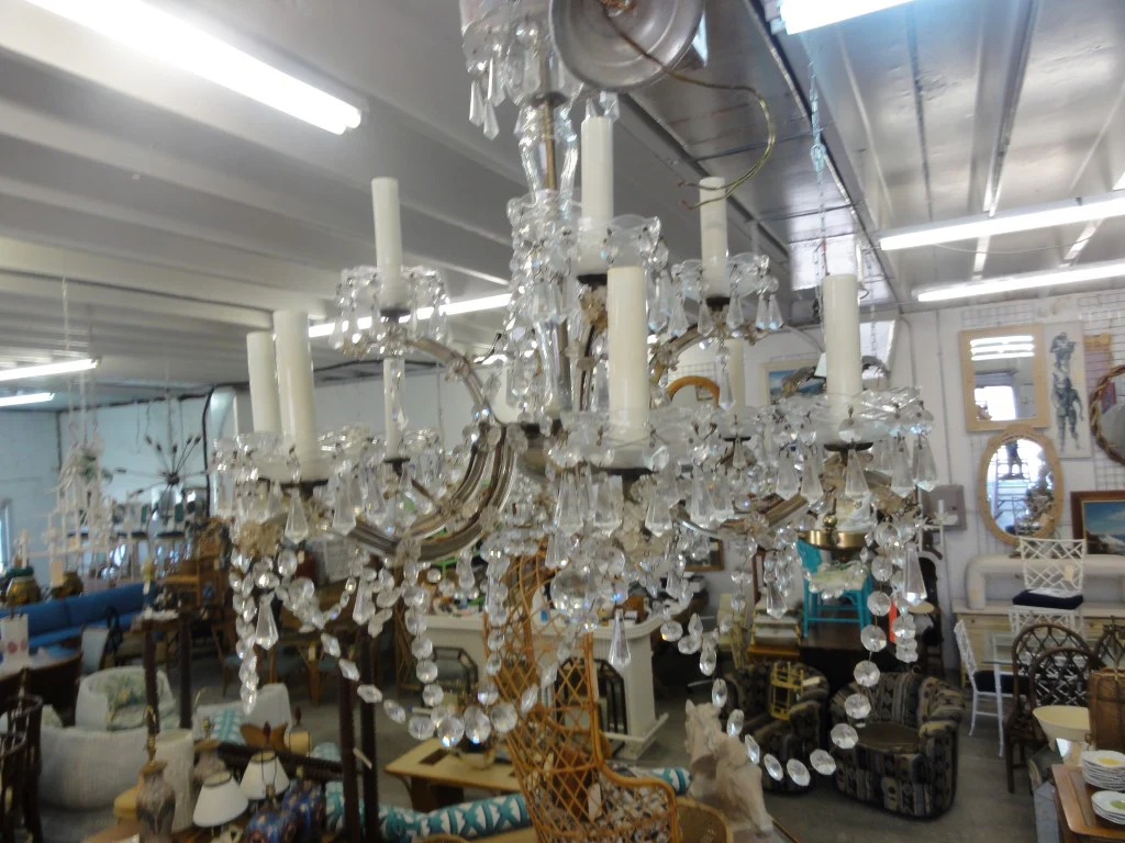 Antique Crystal Chandelier - Image 4
