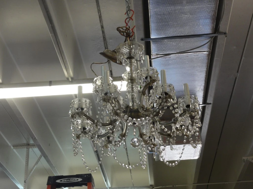 Antique Crystal Chandelier - Image 7