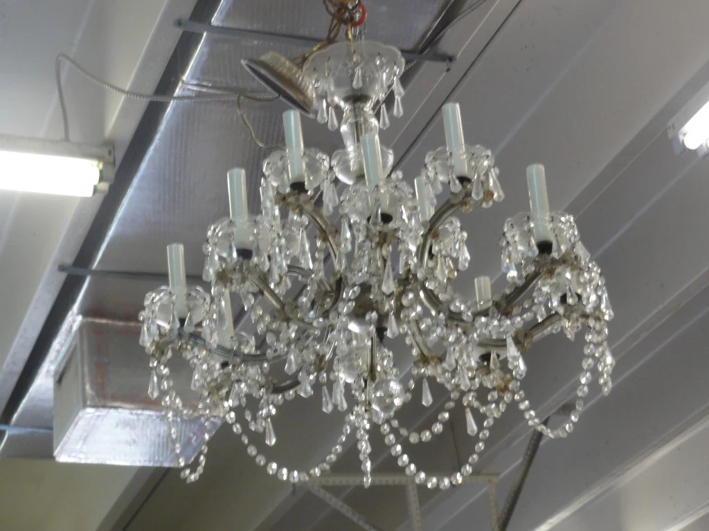 Antique Crystal Chandelier - Image 8