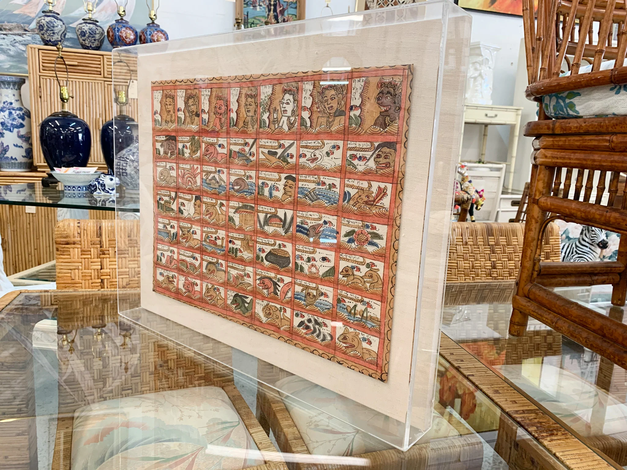 Asian Calendor in Lucite Shadow Box - Image 4