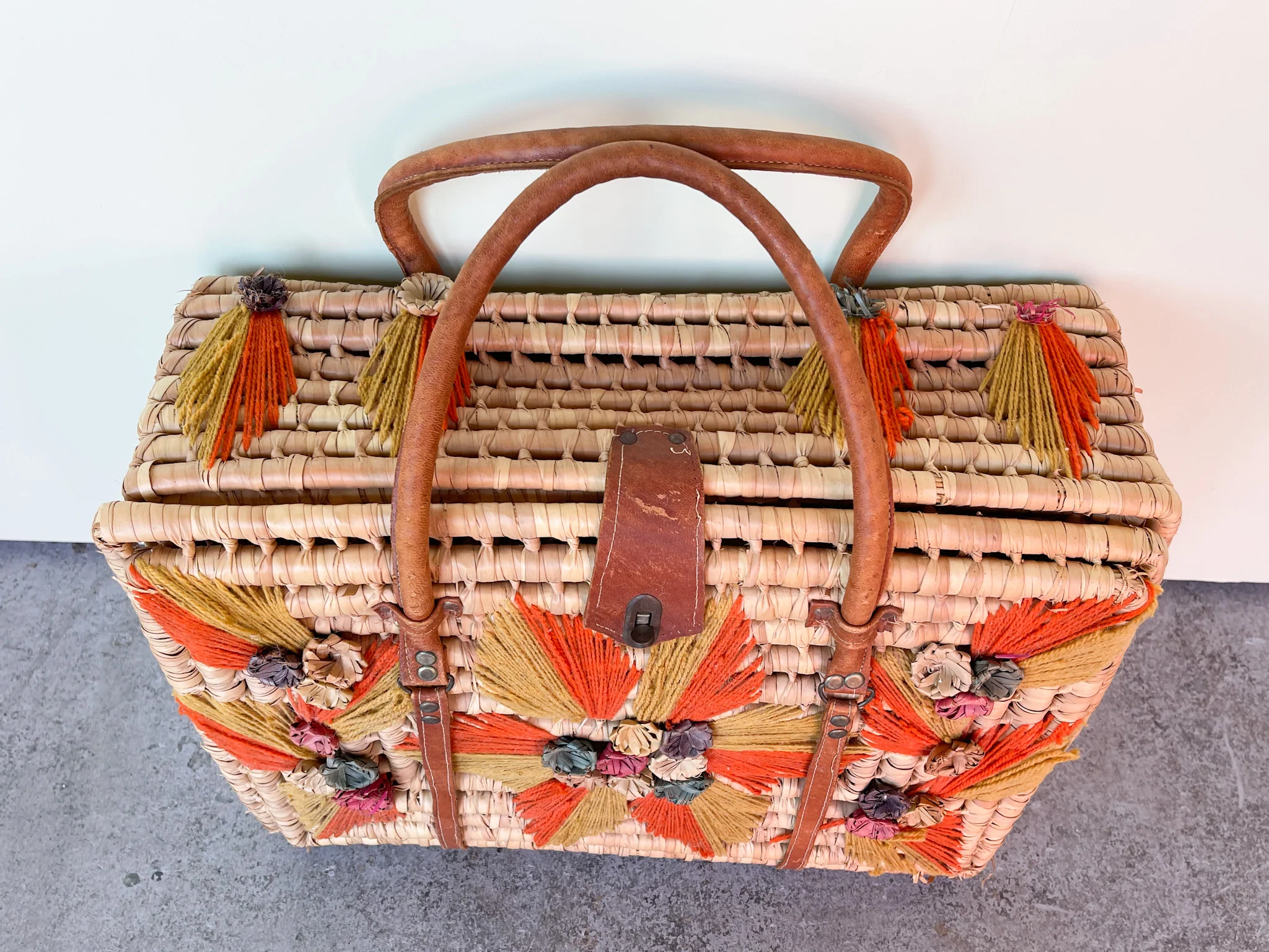 Kips Bay Show House So 70s Raffia Suitcase - Image 3