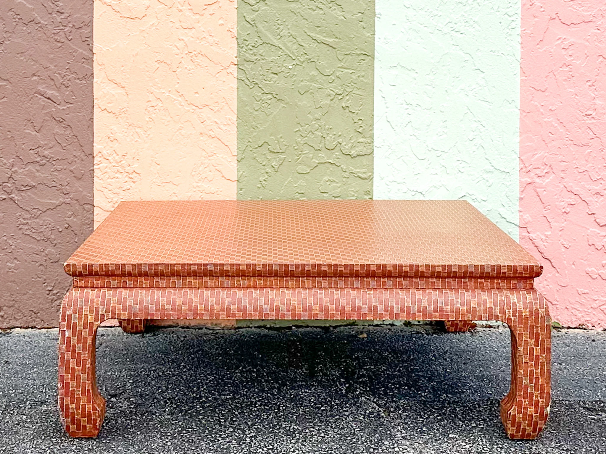 Baker Linen Wrapped Ming Style Coffee Table