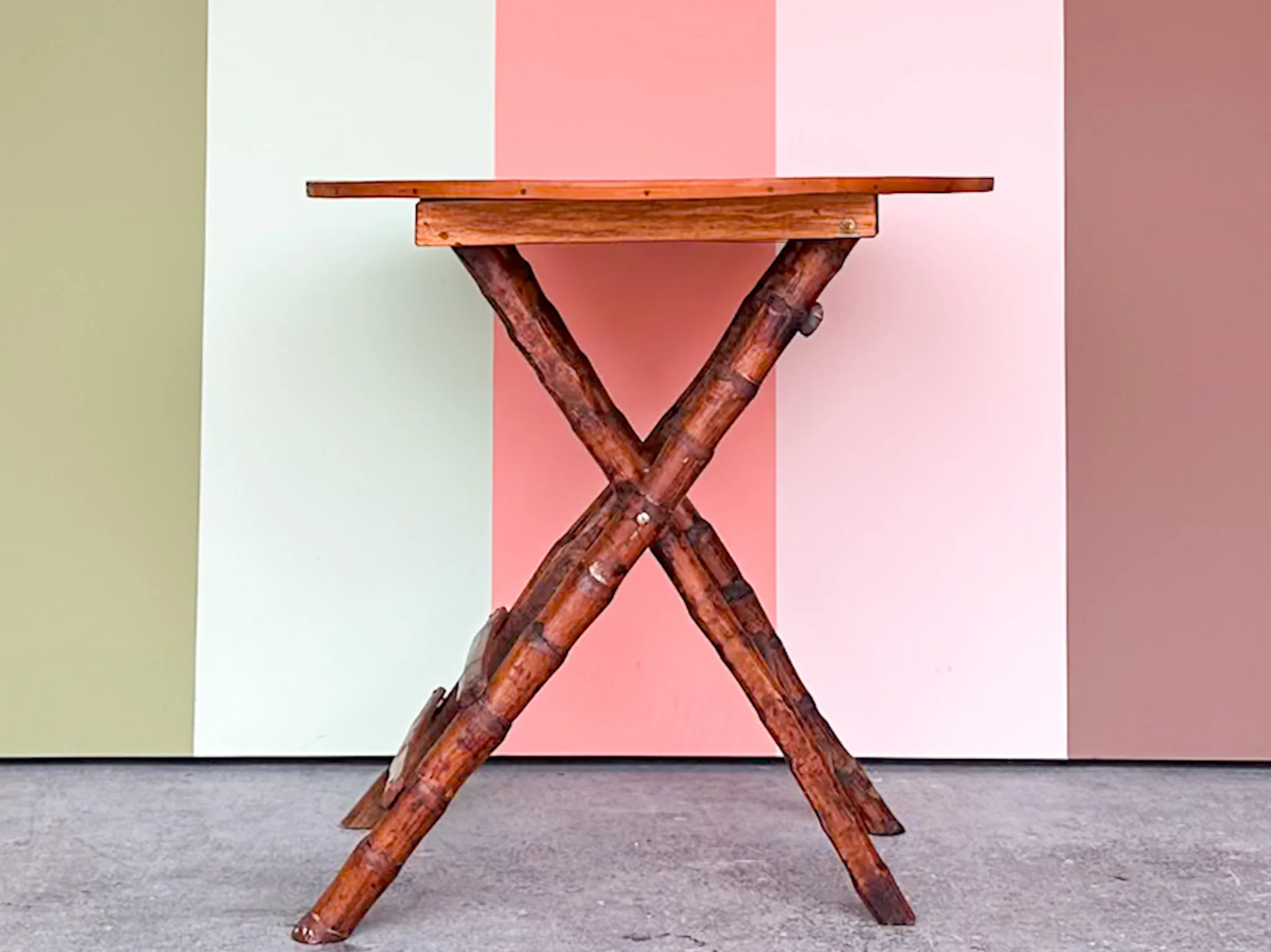 Petite Tortoiseshell Bamboo Folding Table