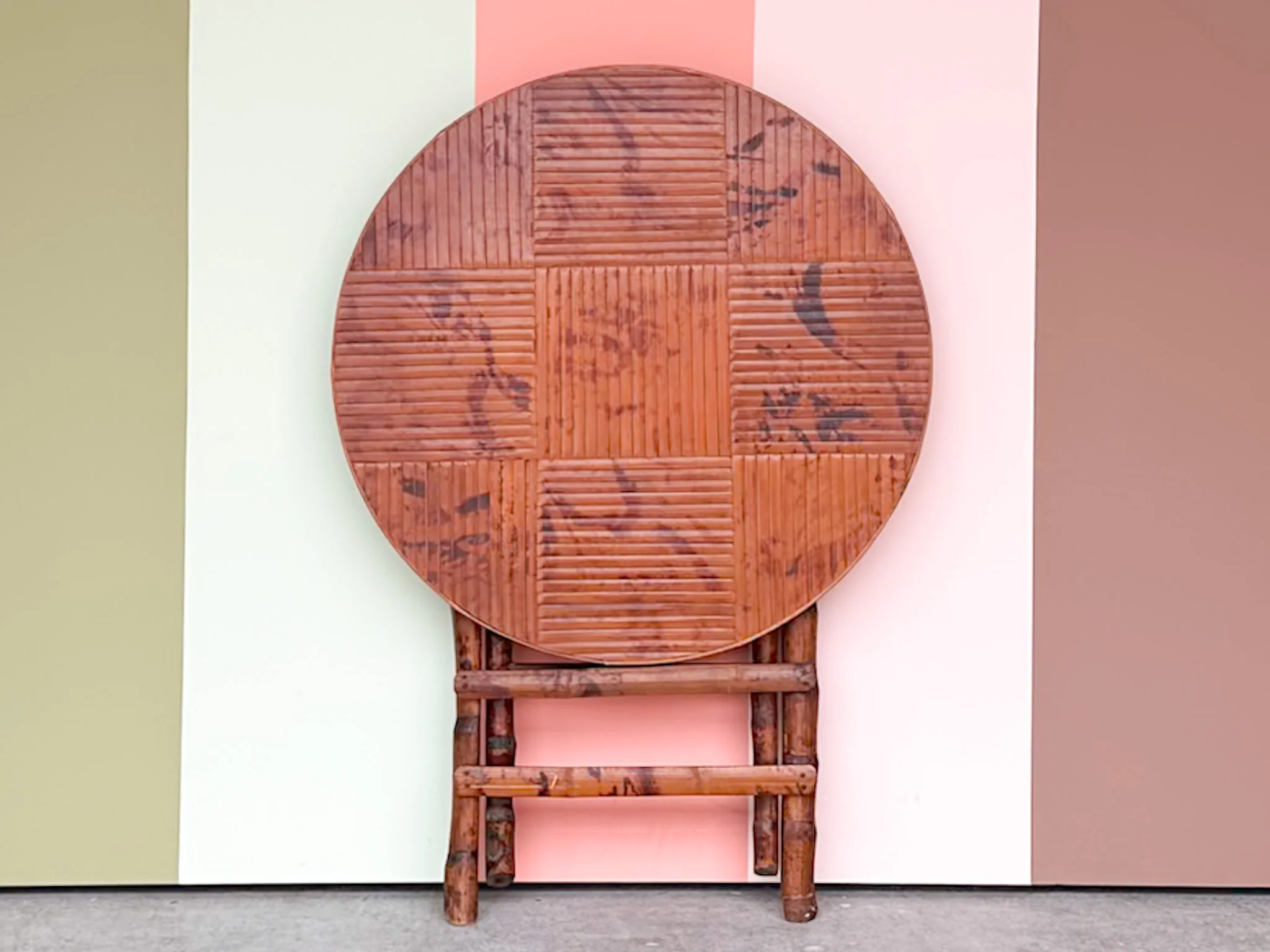 Petite Tortoiseshell Bamboo Folding Table - Image 2