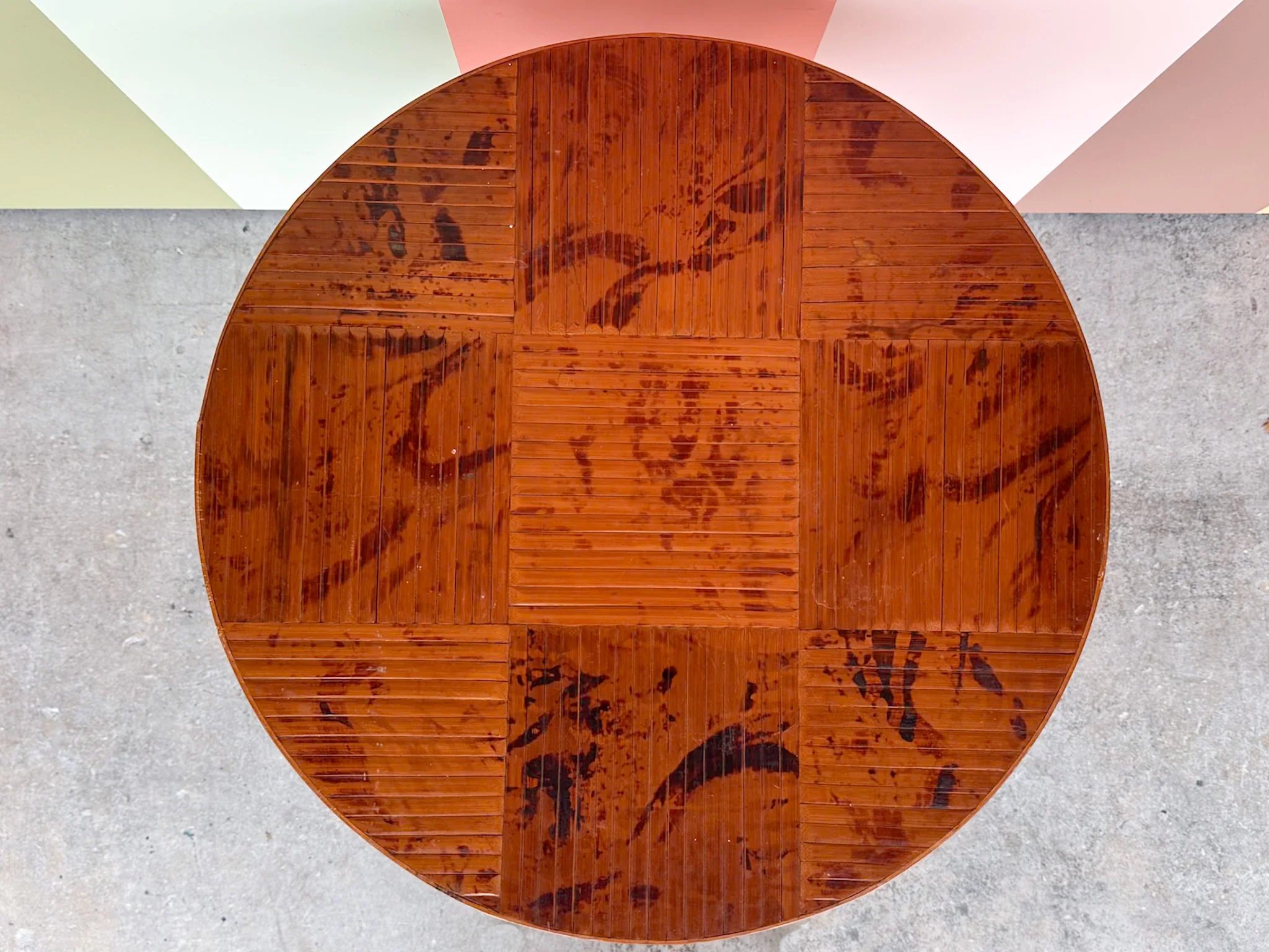 Petite Tortoiseshell Bamboo Folding Table - Image 6