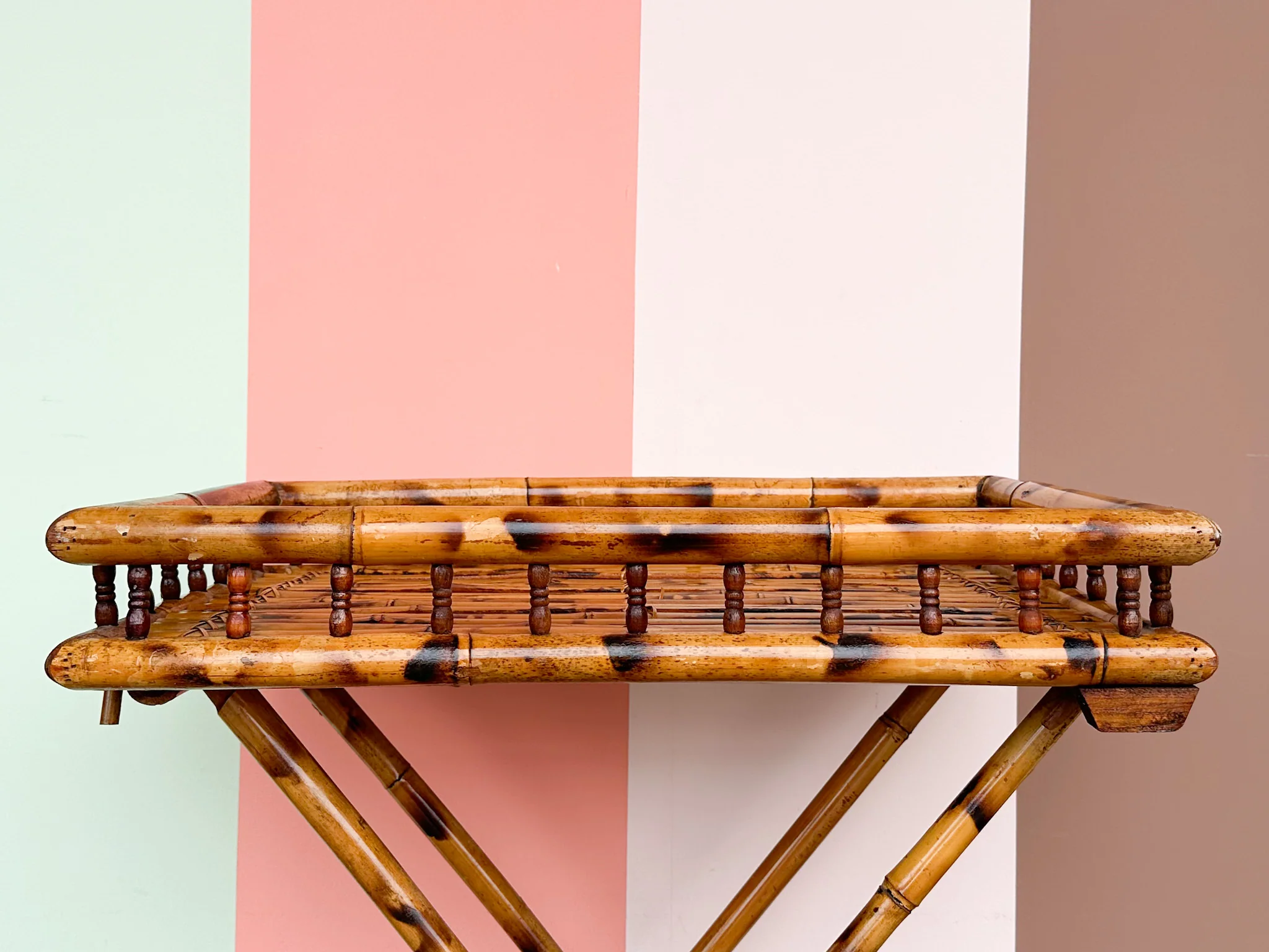 Tortoiseshell Bamboo Folding Tray - Image 5