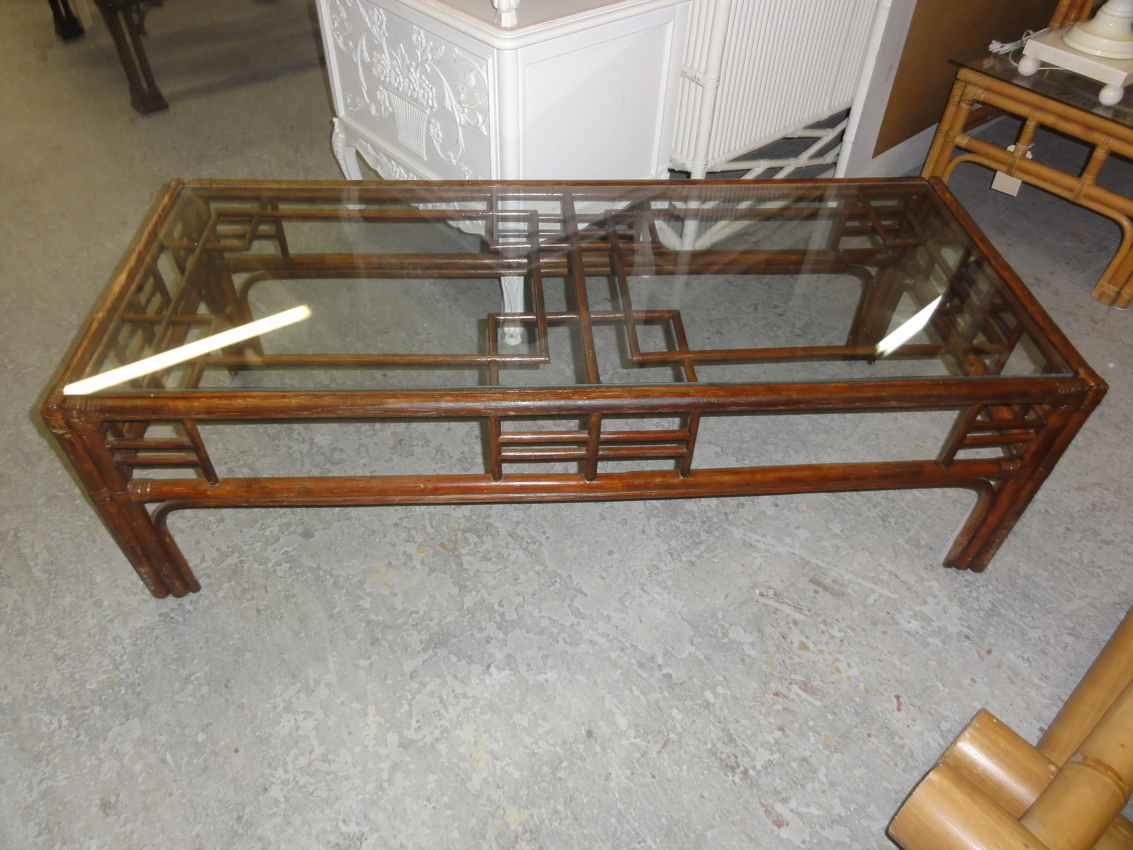 Bamboo Fretwork Coffee Table - Image 3