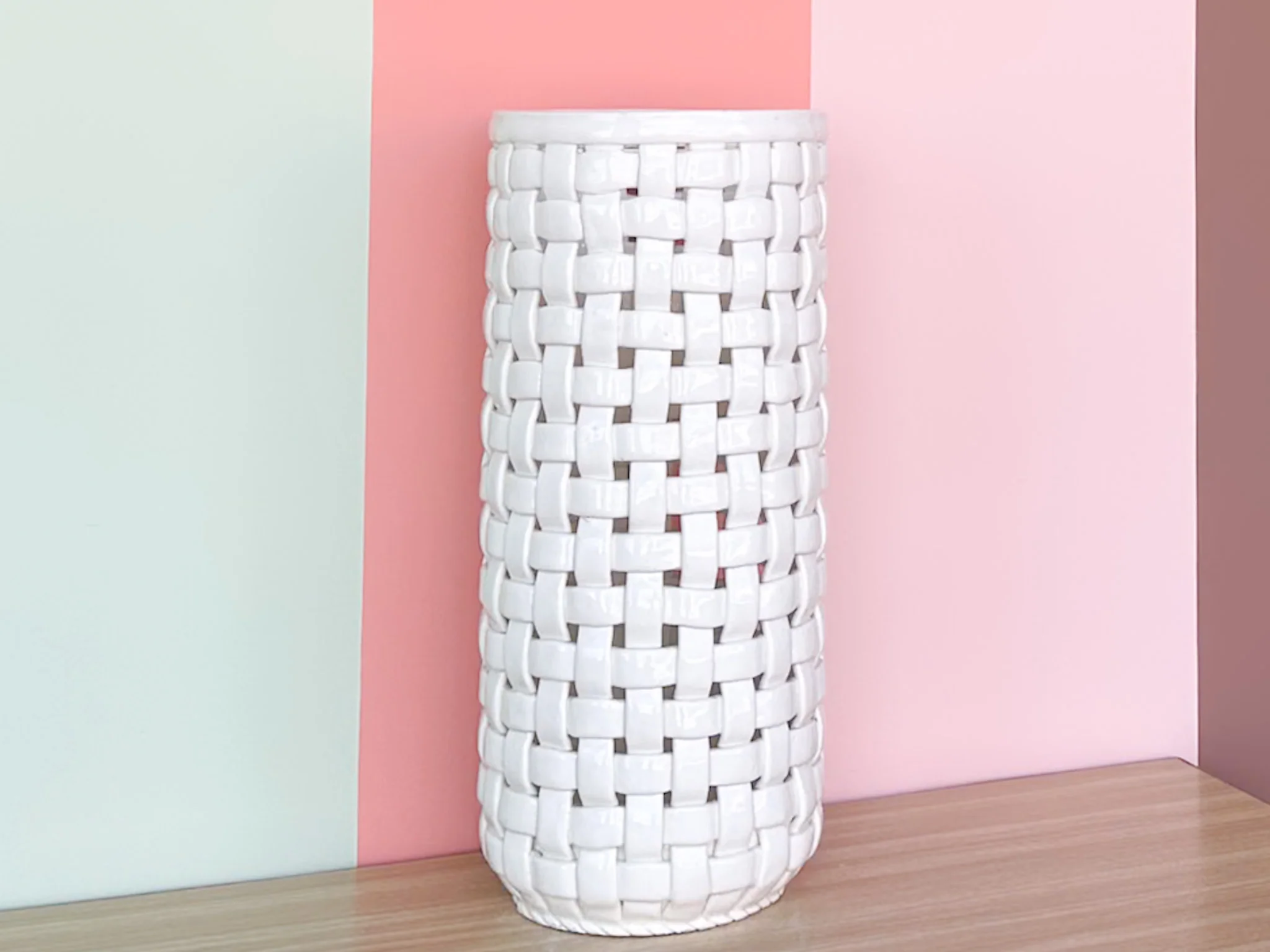 Basket Ceramic Umbrella Stand - Image 2