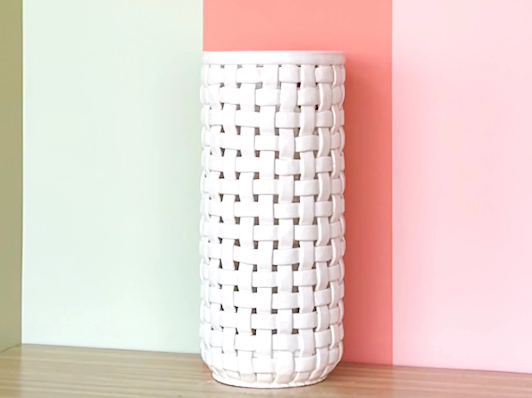 Basket Ceramic Umbrella Stand - Image 3
