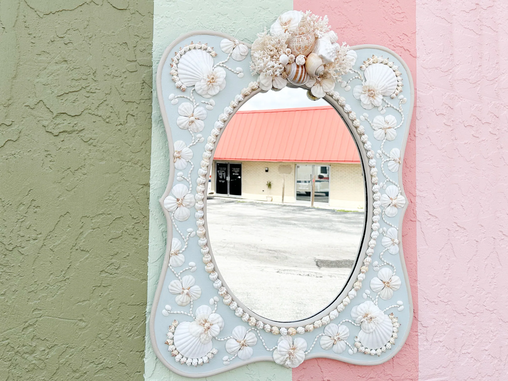 Beautiful Blue Shell Mirror - Image 7
