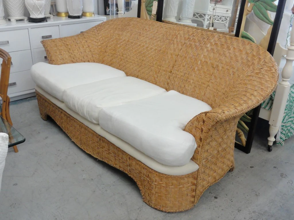 Benchcraft Island Style Woven Rattan Sofa - Image 10