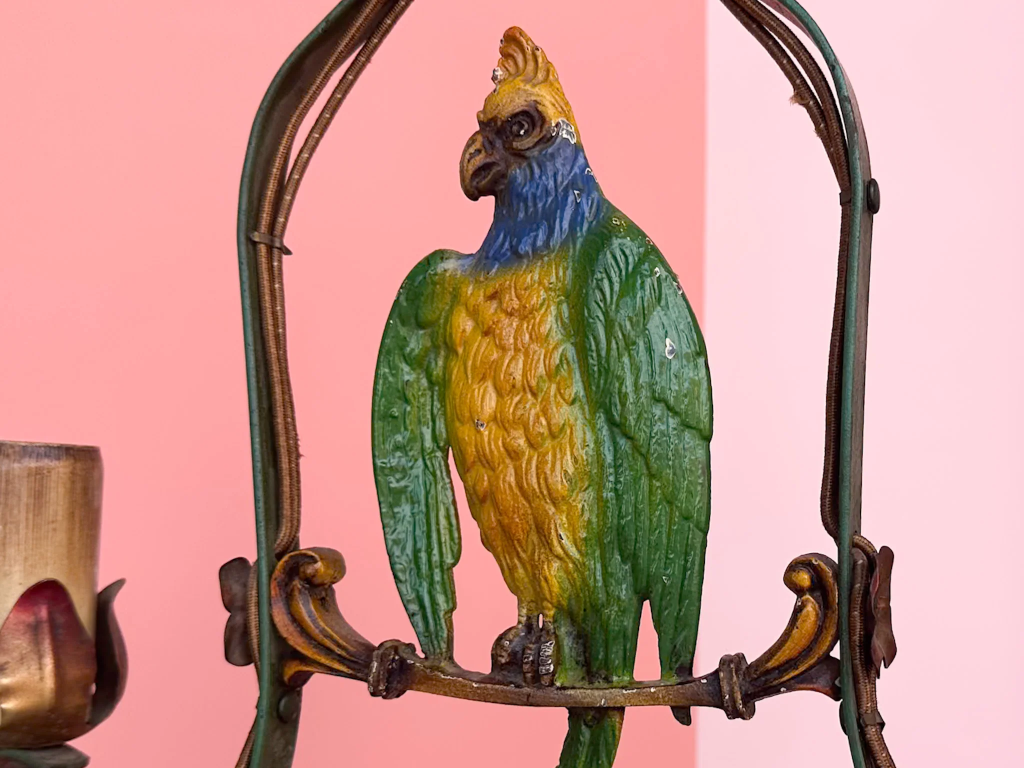 Kips Bay Show House Cute Metal Bird Chandelier - Image 4