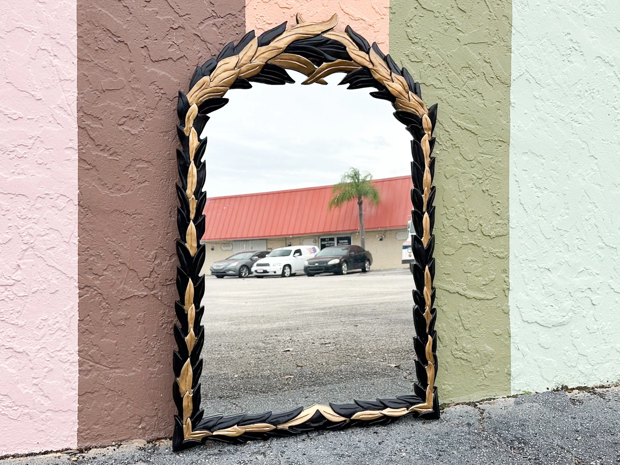 Black and Gold Palm Frond MIrror - Image 8