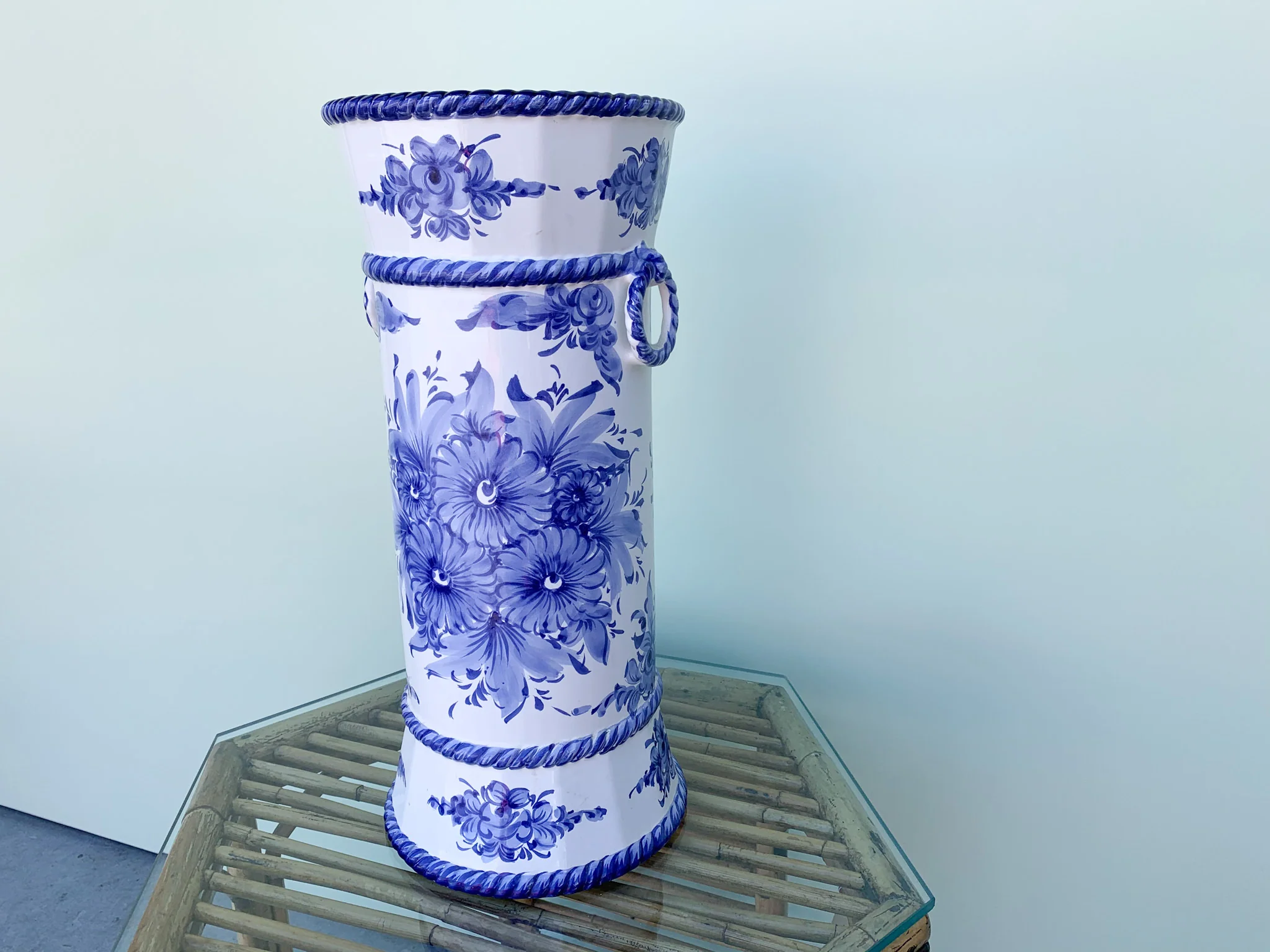 Blue and White Floral Umbrella Stand - Image 2