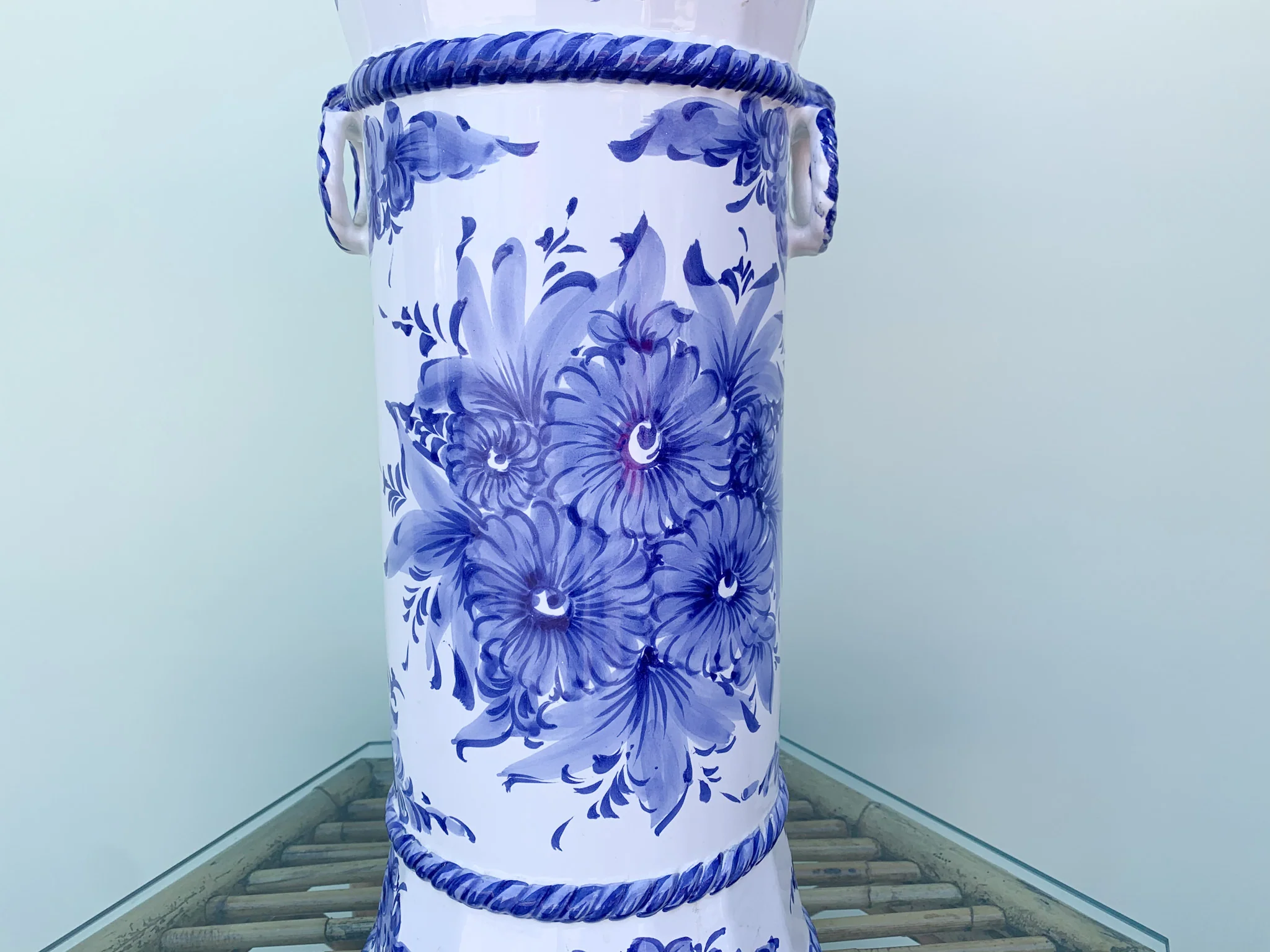 Blue and White Floral Umbrella Stand - Image 5