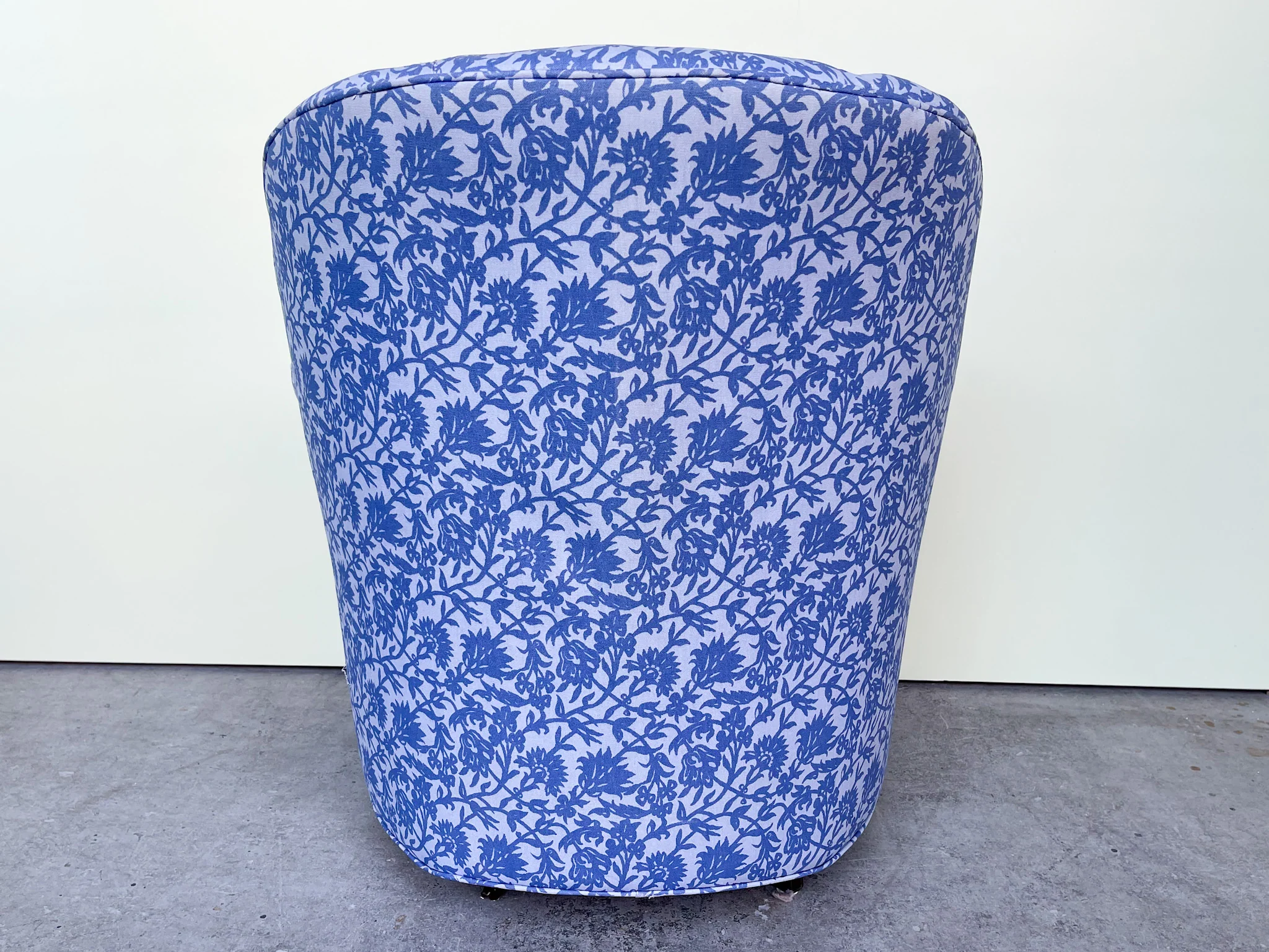 Blue and White Forever Upholstered Swivel Chair - Image 5