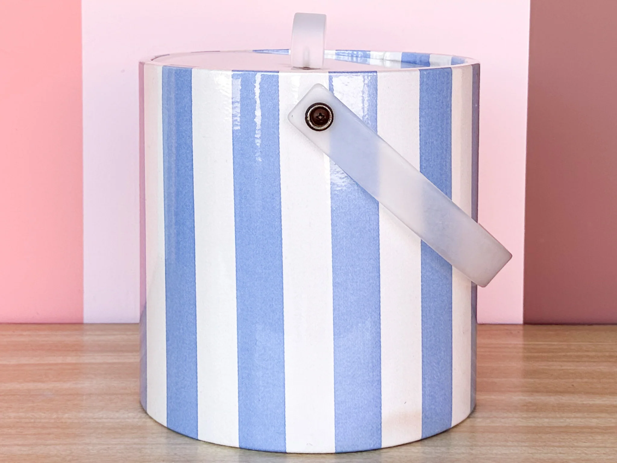Blue and White Striped Ice Bucket - Image 6