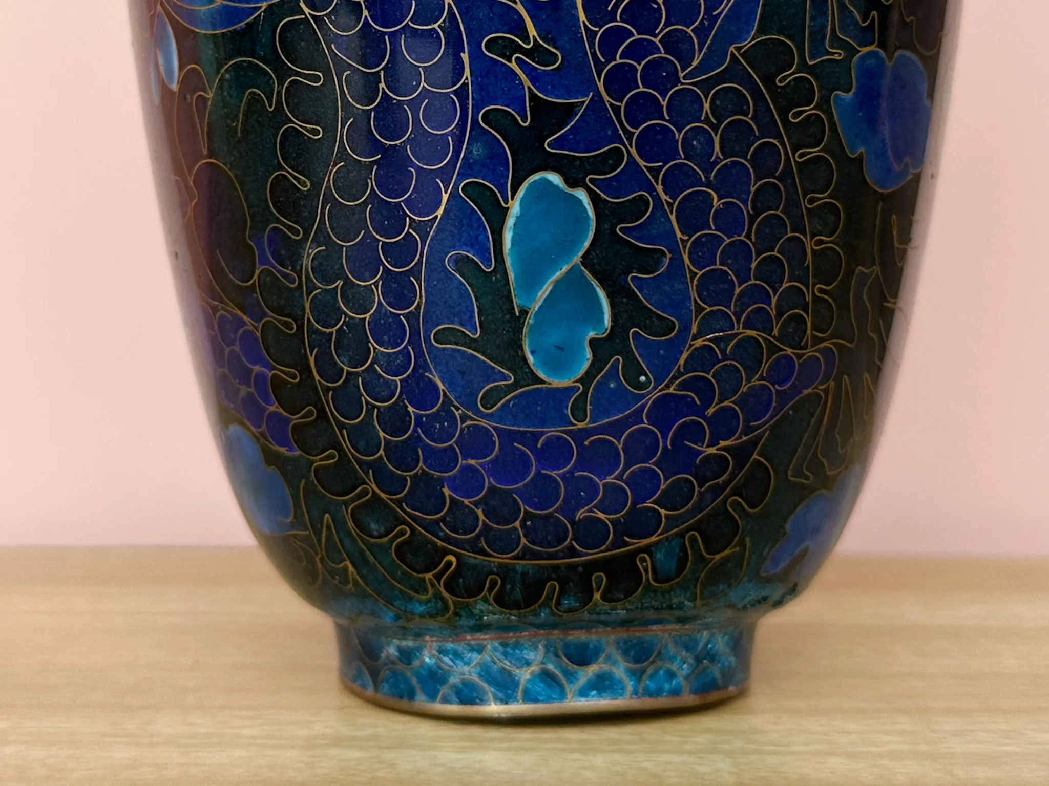 Blue Dragon Cloisonné Vase - Image 5