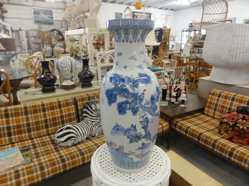 Blue & White Peacock Vase - Image 5