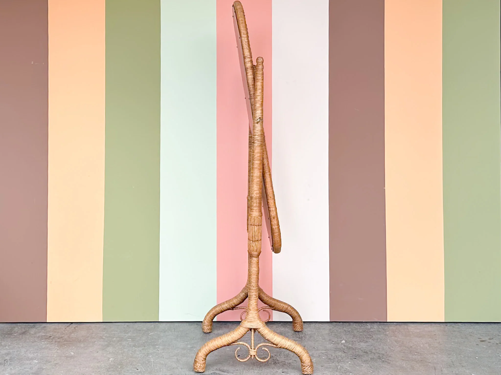 Braided Rattan Cheval Mirror - Image 2