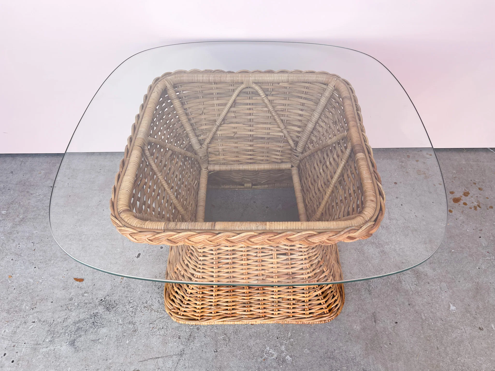 Braided Rattan Coffee Table - Image 2