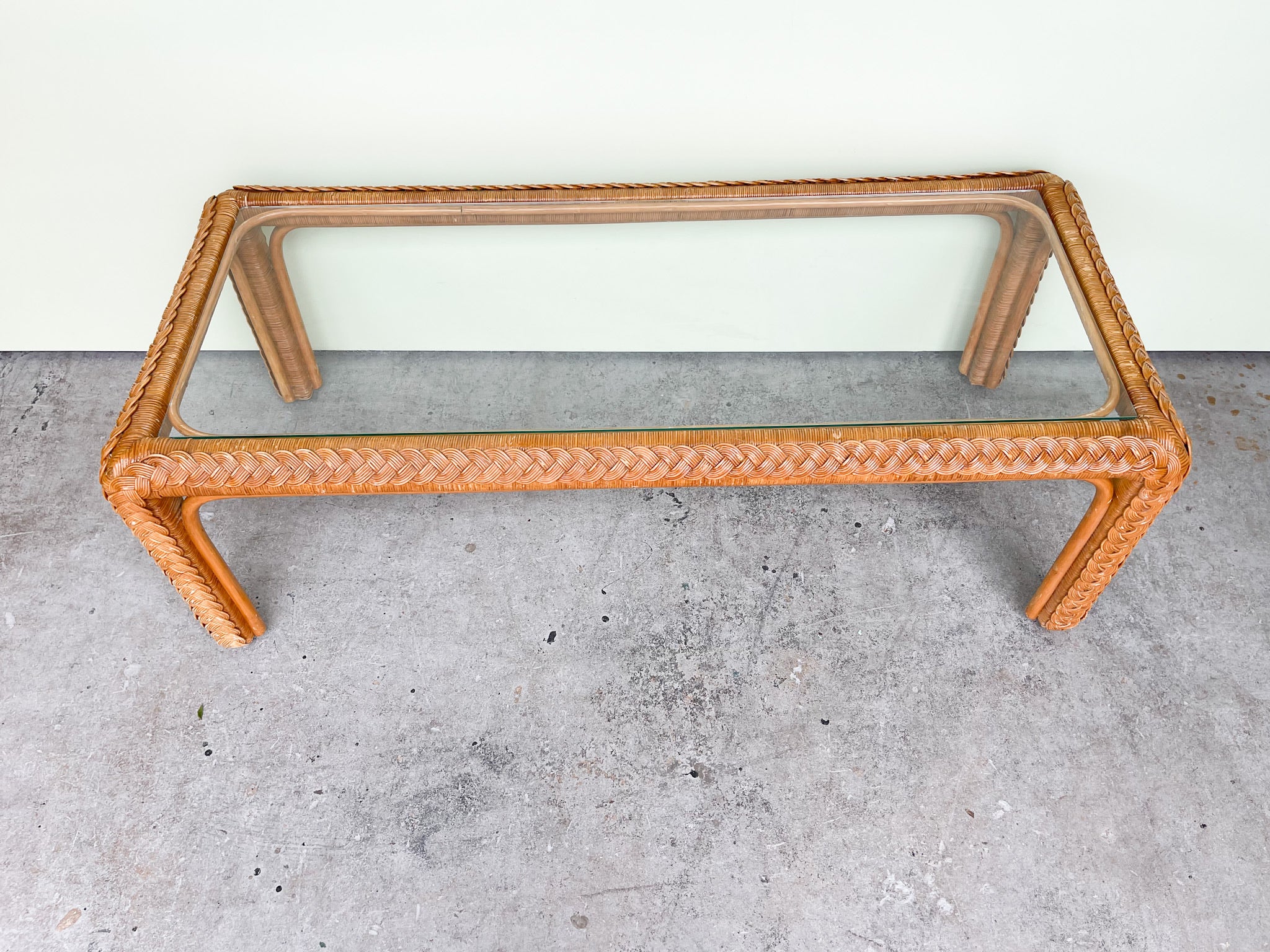 Braided Rattan Coffee Table - Image 2