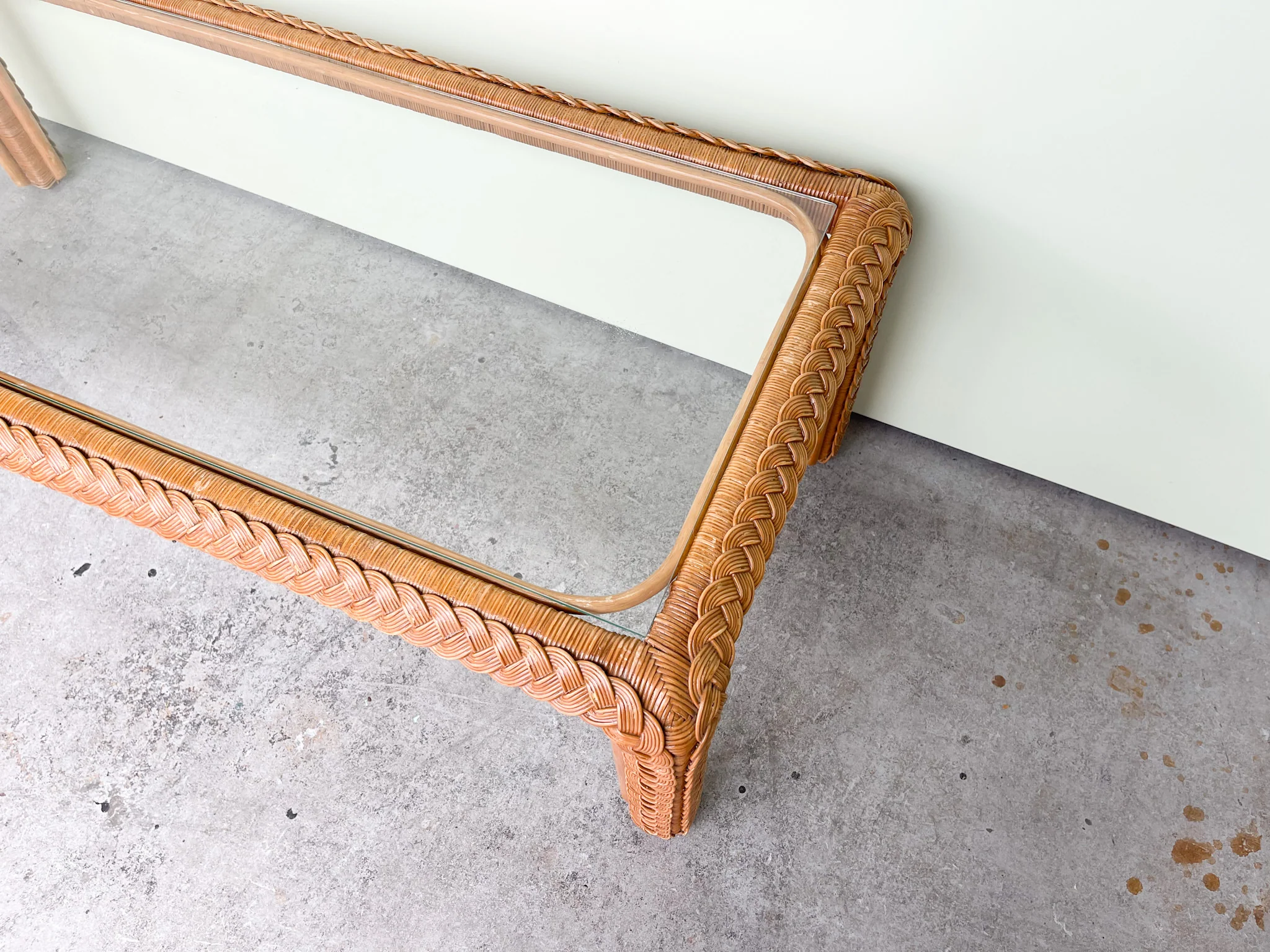 Braided Rattan Coffee Table - Image 4