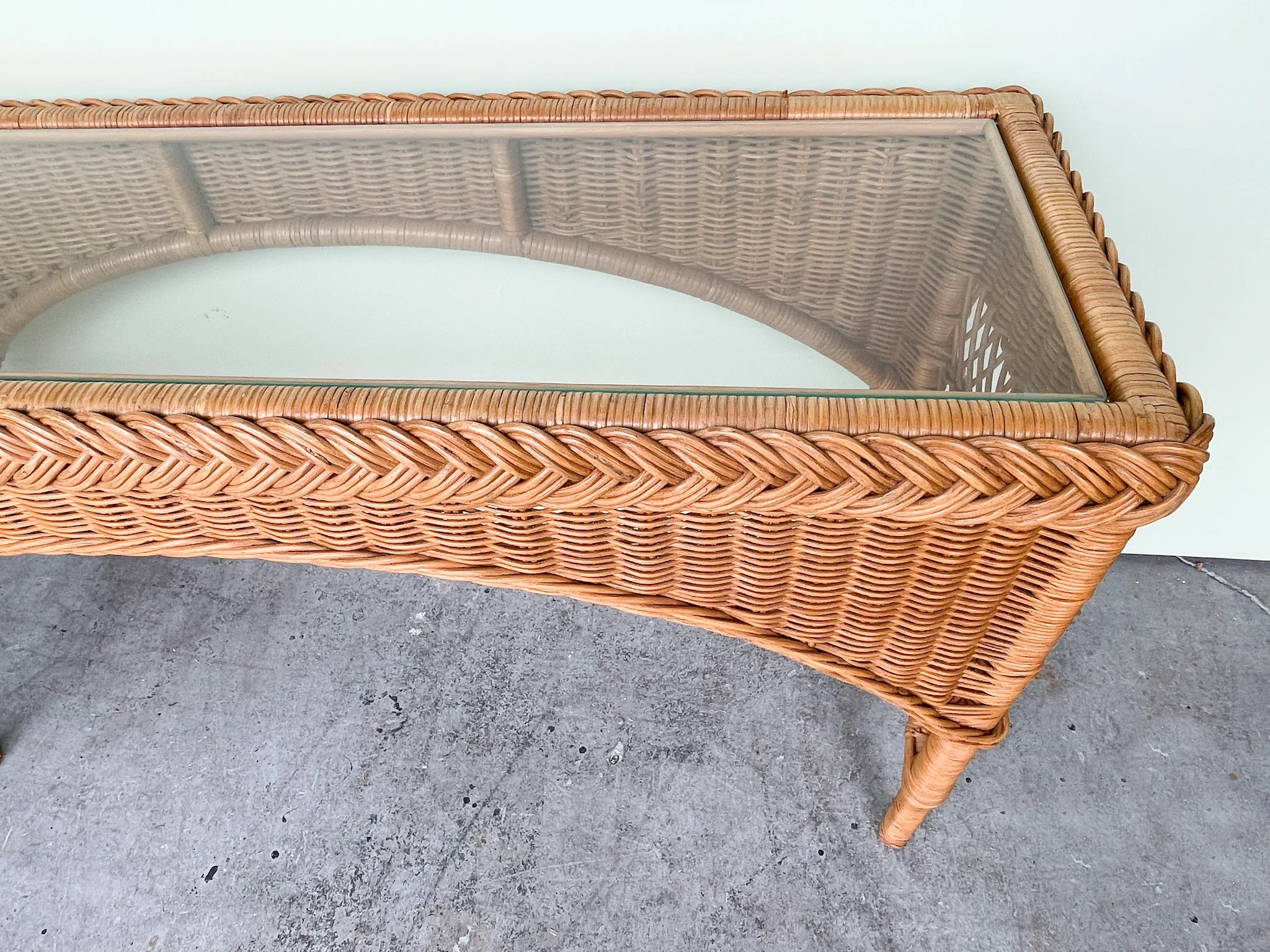 Braided Rattan Console - Image 4