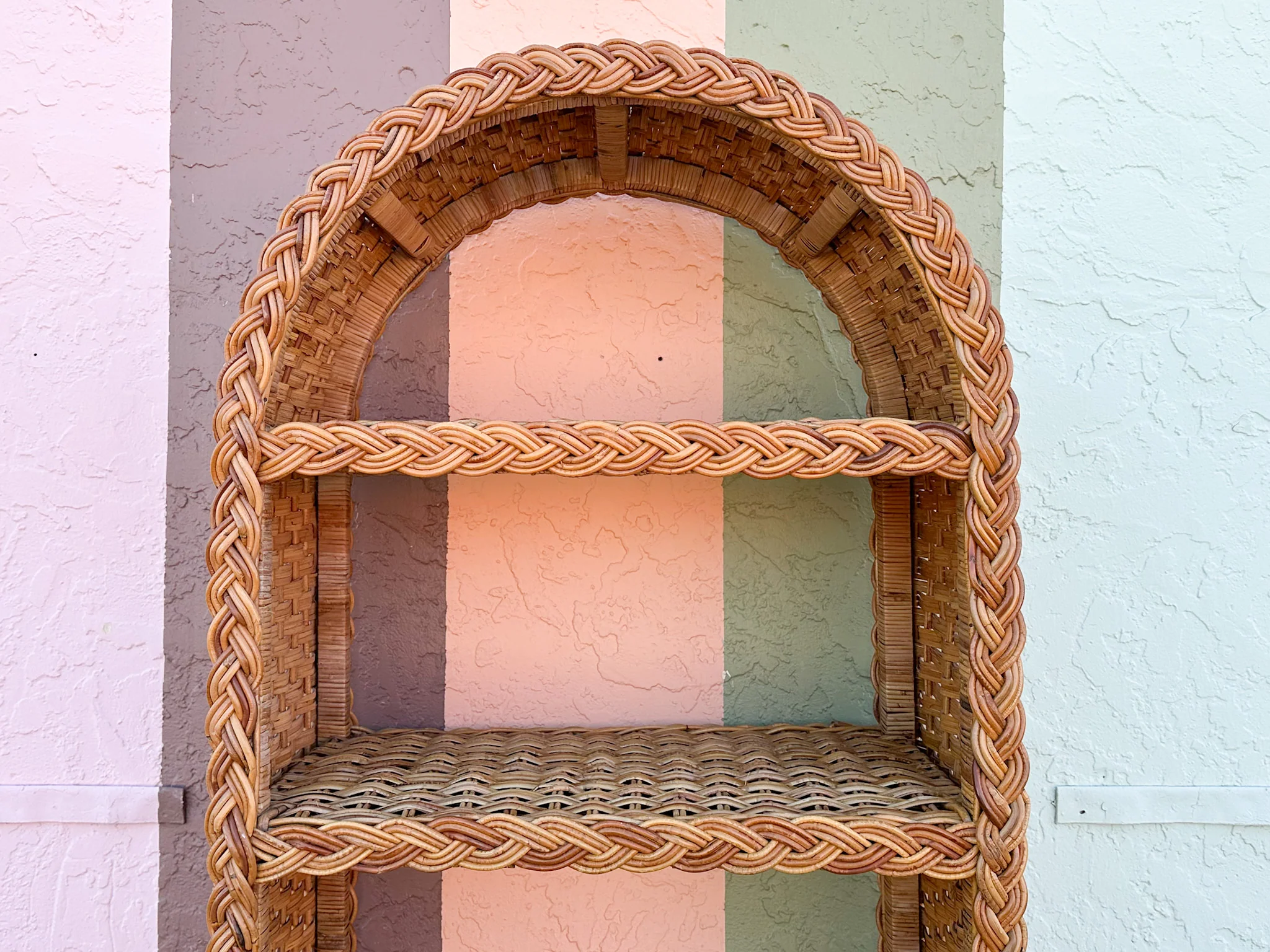 Braided Rattan Etagere - Image 3