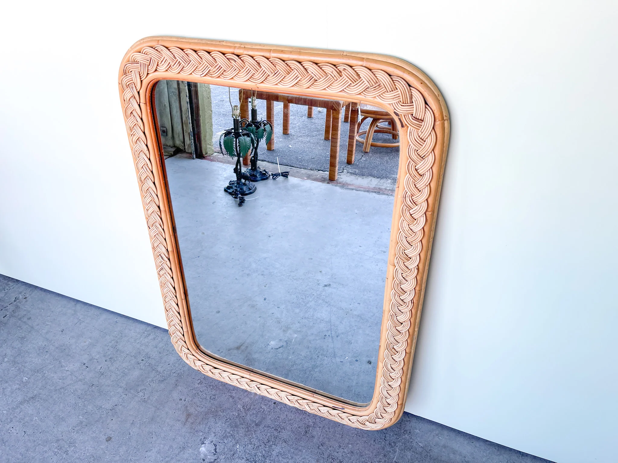 Braided Rattan Mirror - Image 2
