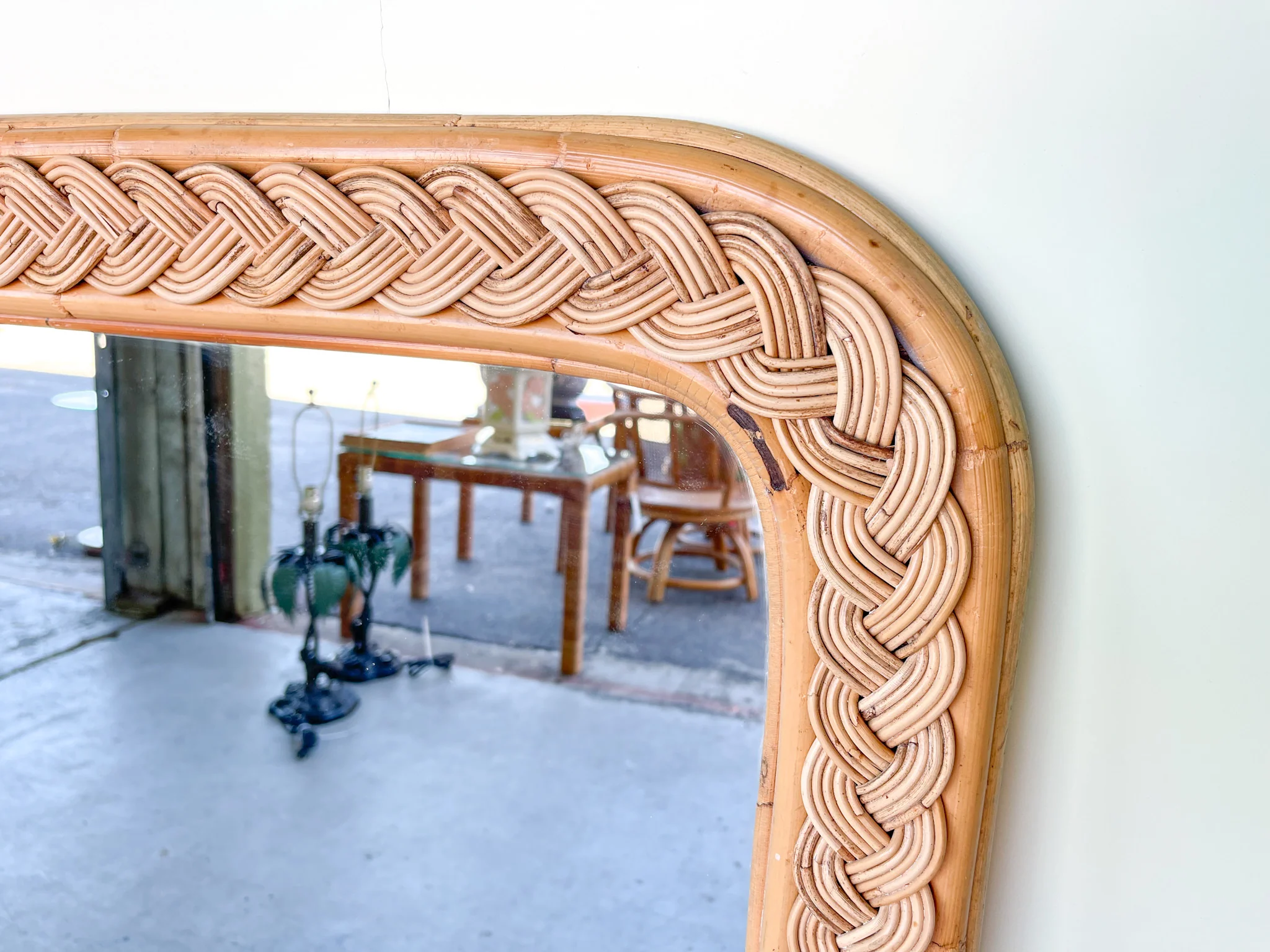 Braided Rattan Mirror - Image 4