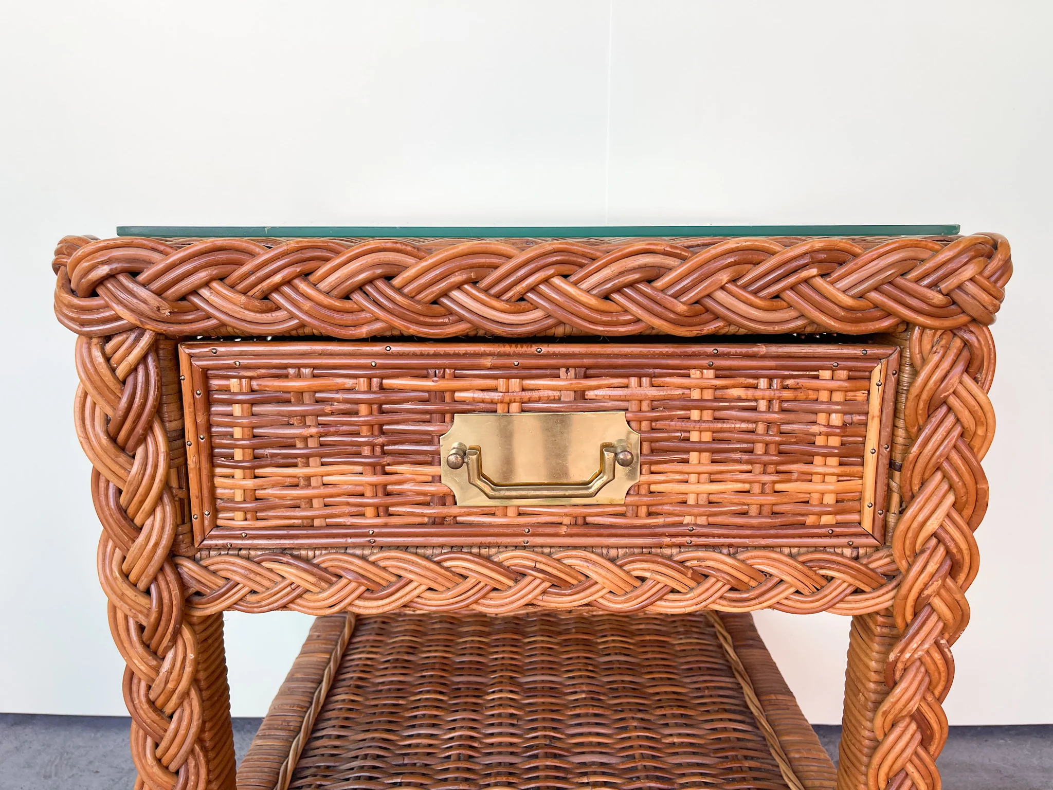 Braided Rattan Nightstand - Image 4