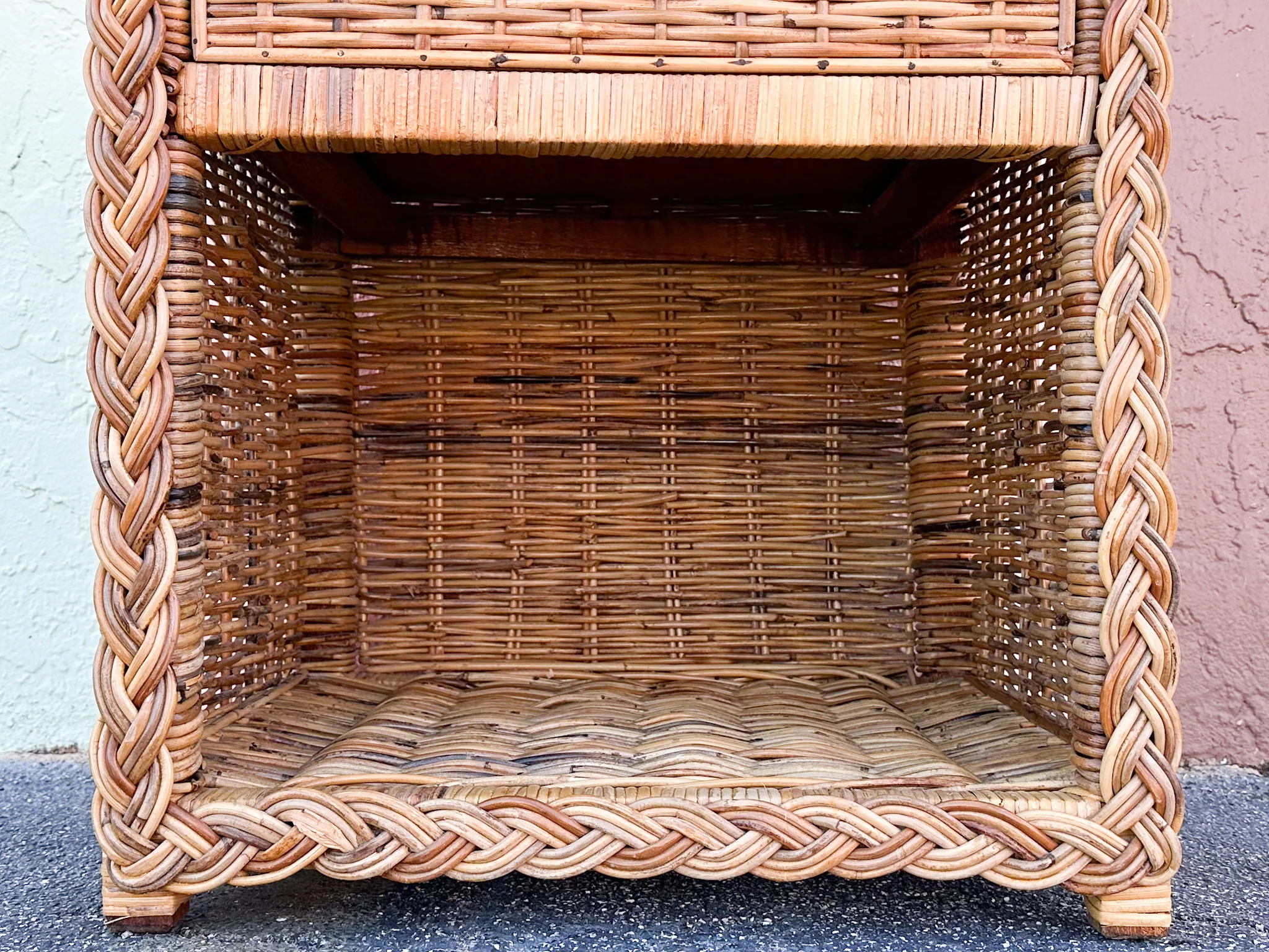 Braided Rattan Nightstand - Image 5