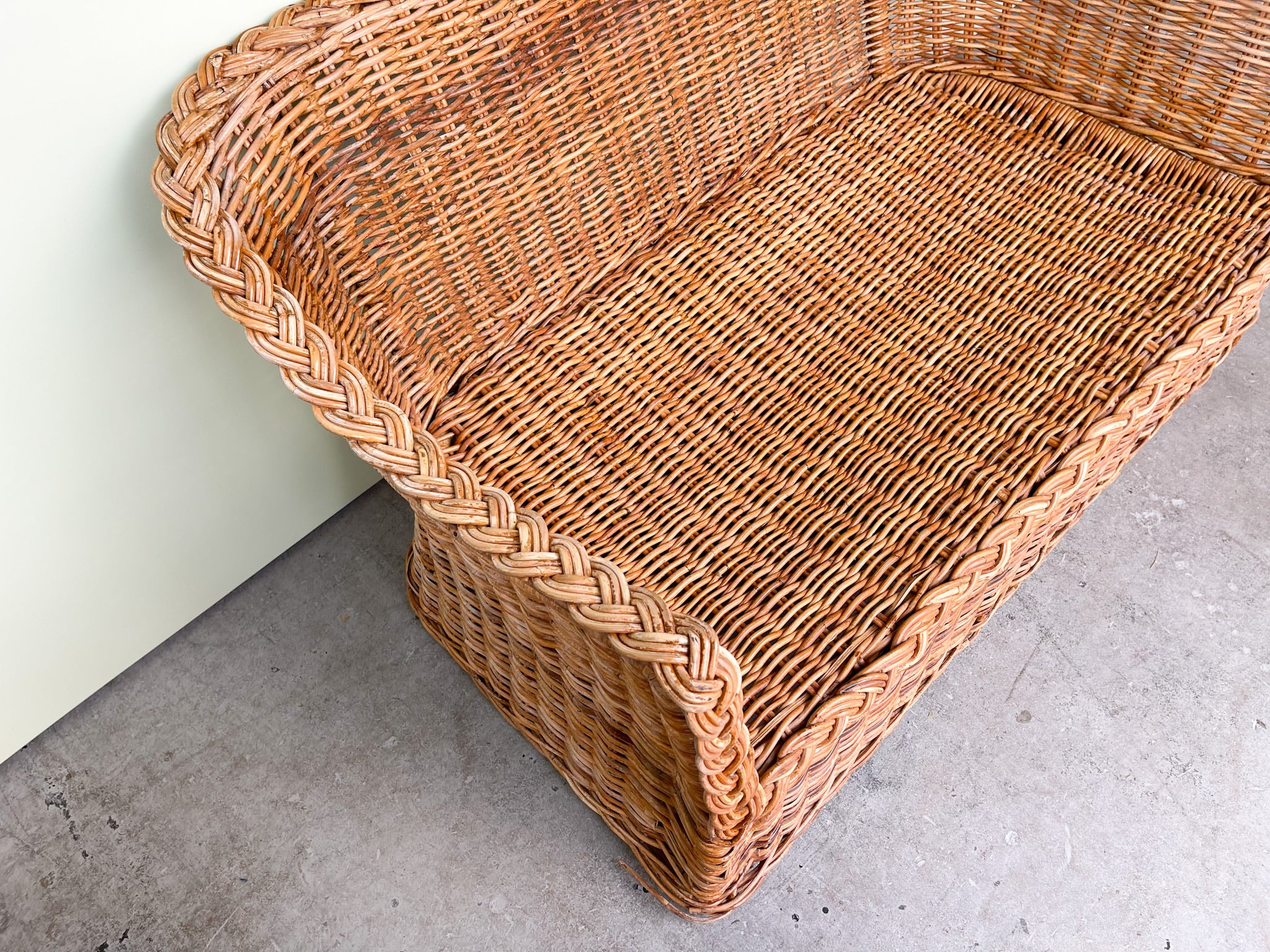 Braided Rattan Settee - Image 4