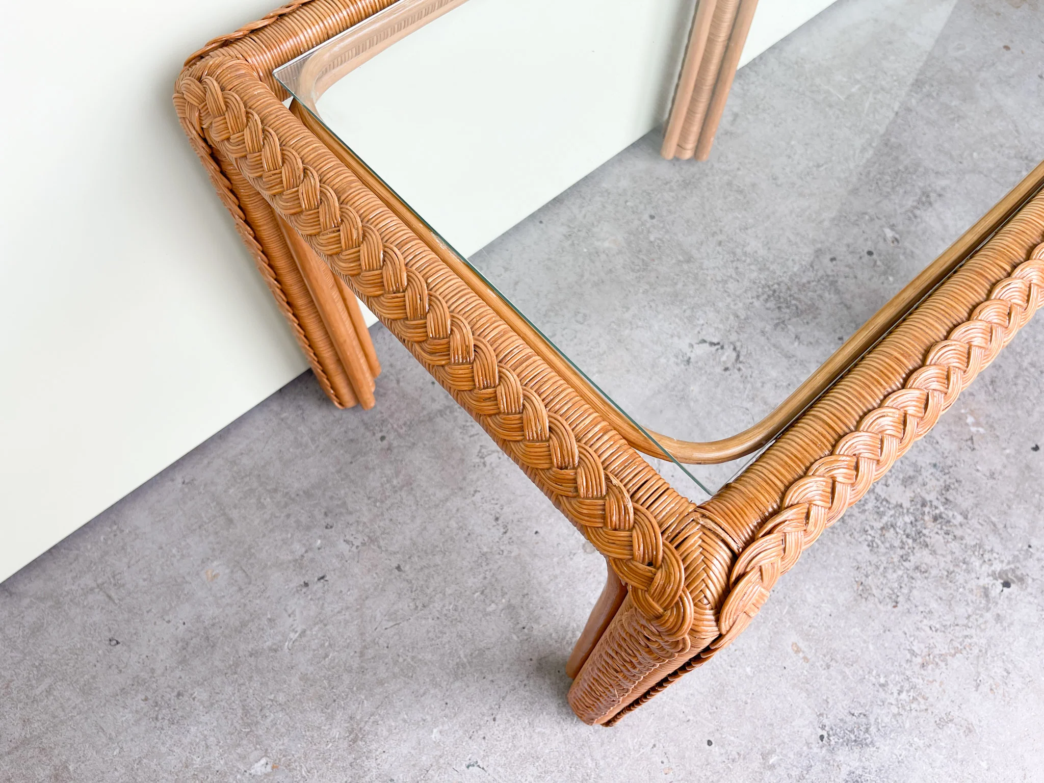 Braided Rattan Side Table - Image 3