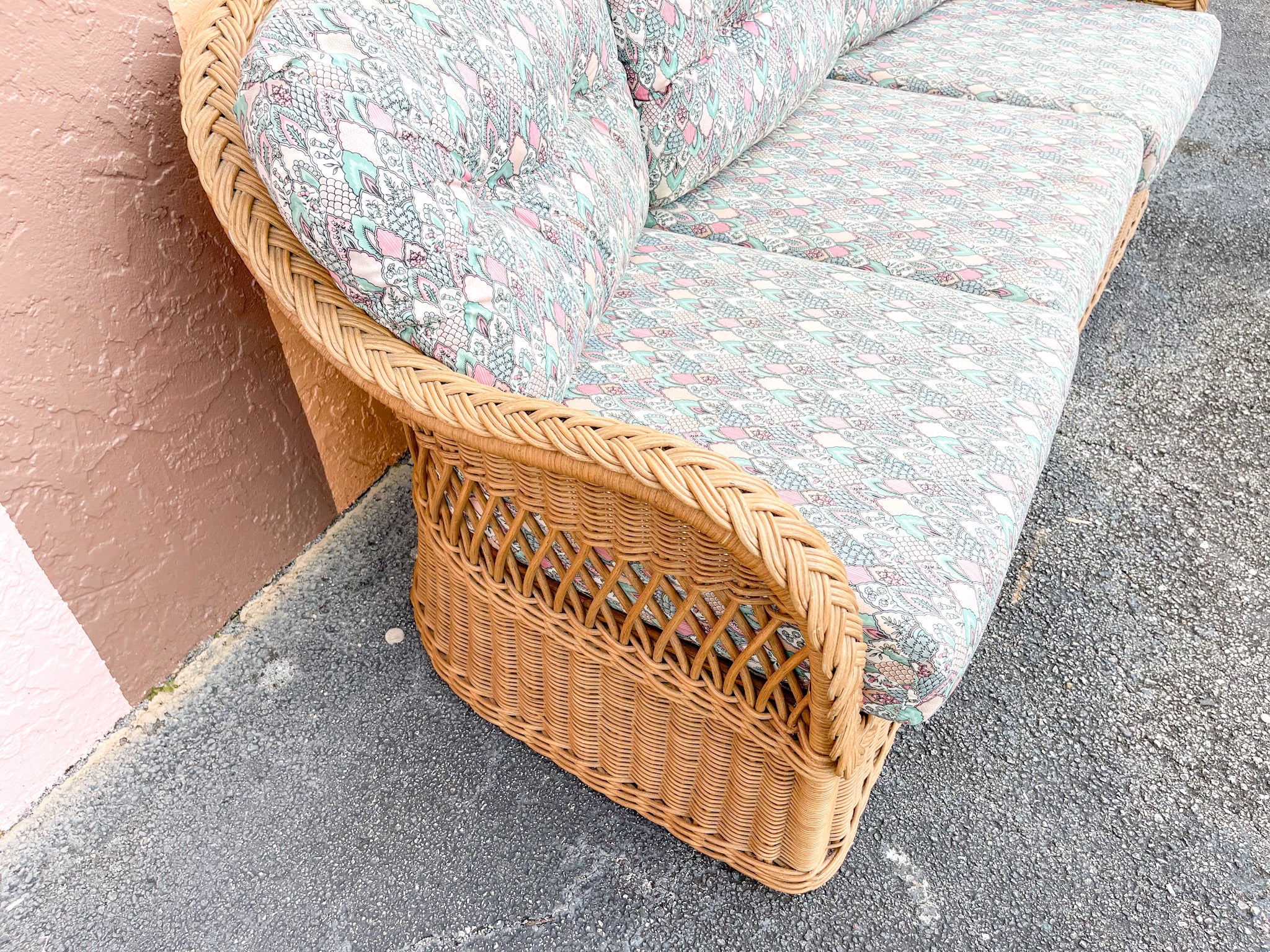 Braided Rattan Sofa - Image 3