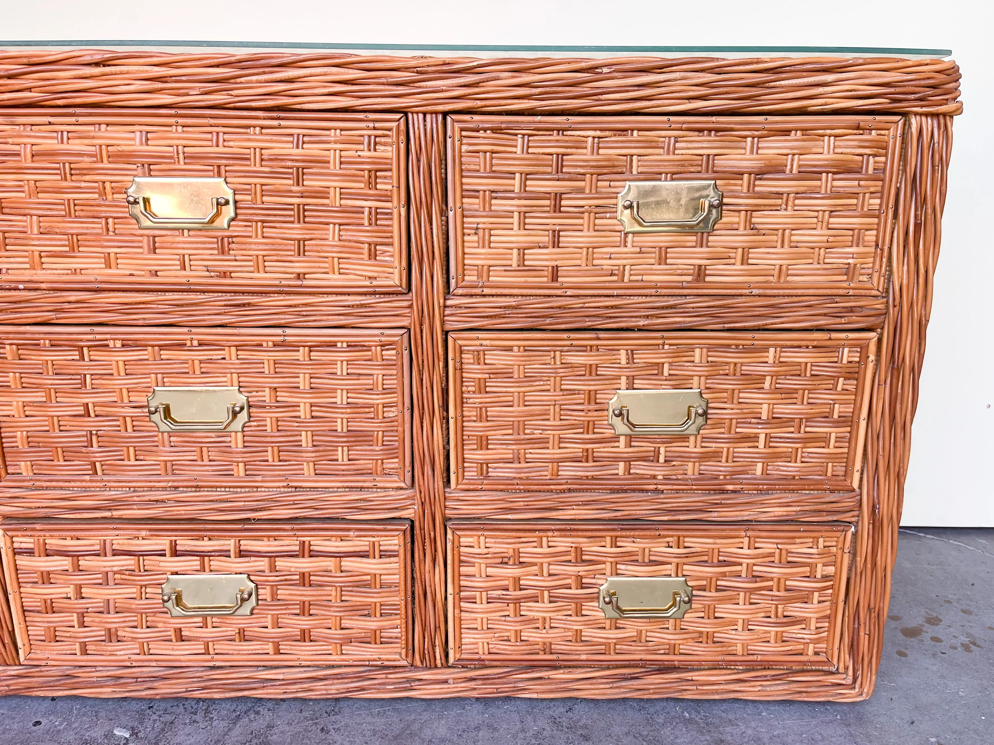 Braided Rattan Triple Dresser - Image 3