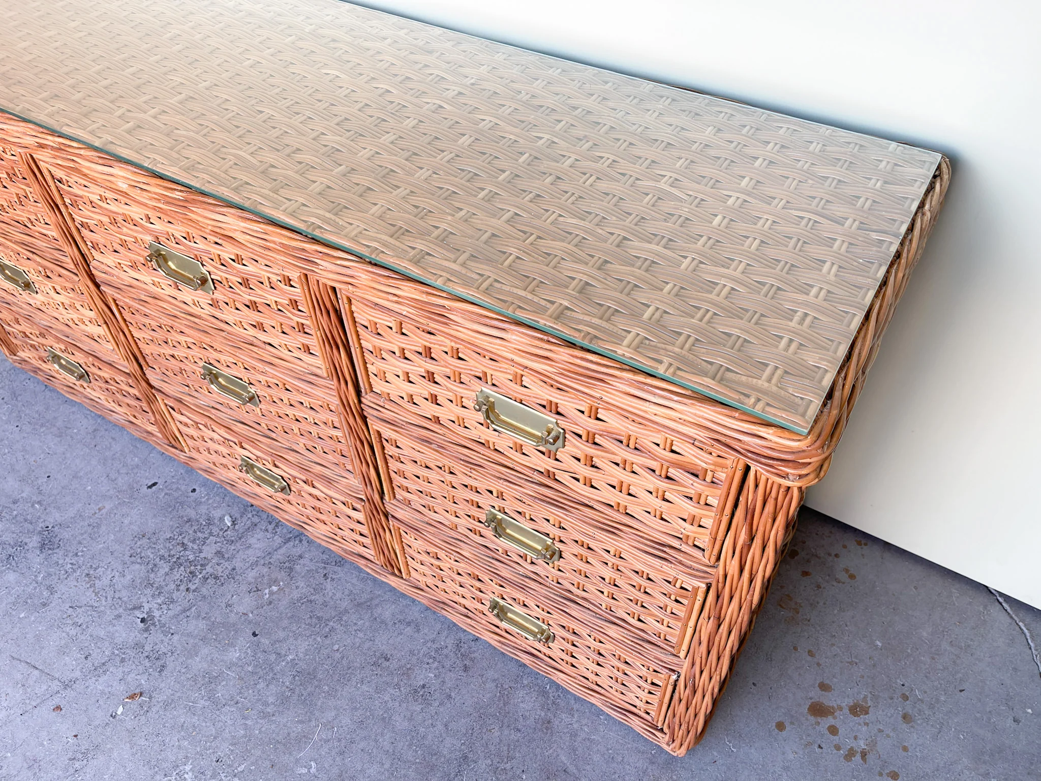 Braided Rattan Triple Dresser - Image 5